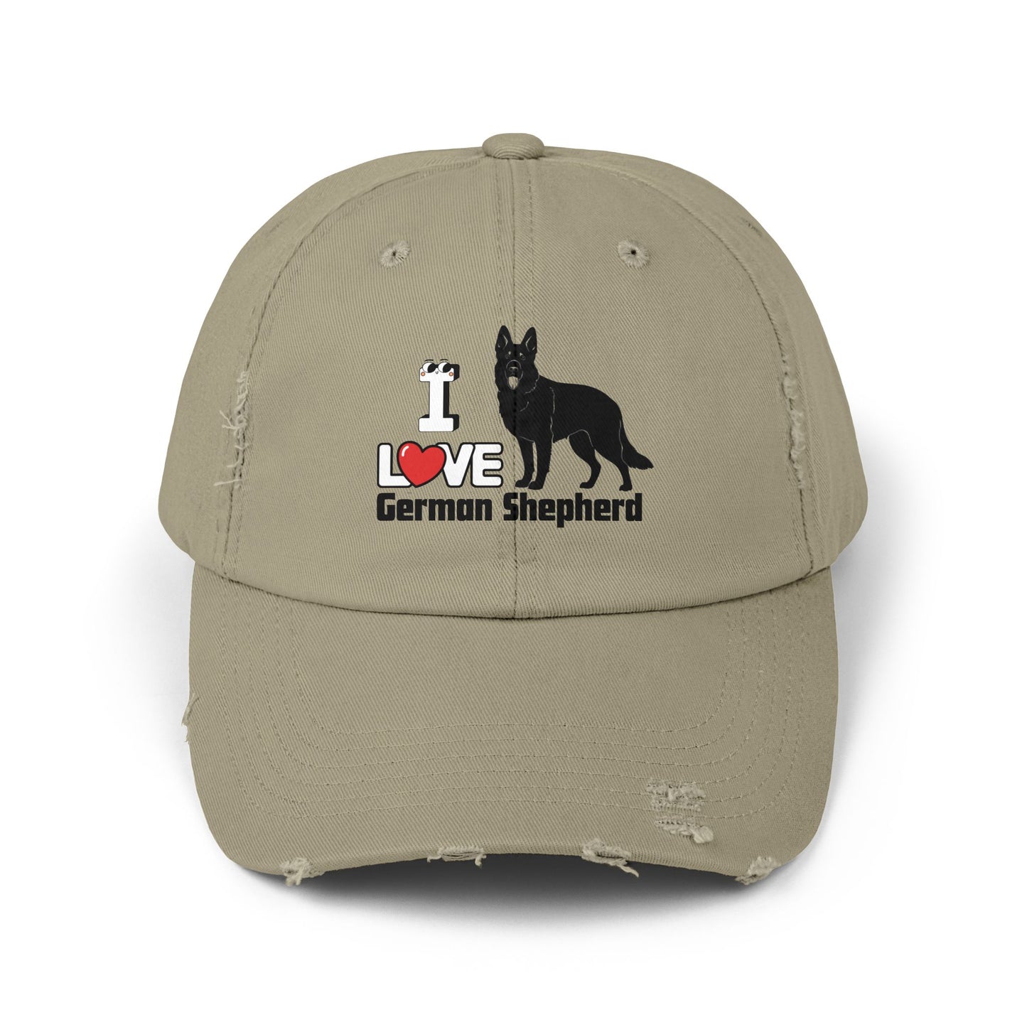 I Love German Shepherd Distressed Cap - Dog Lovers Gift