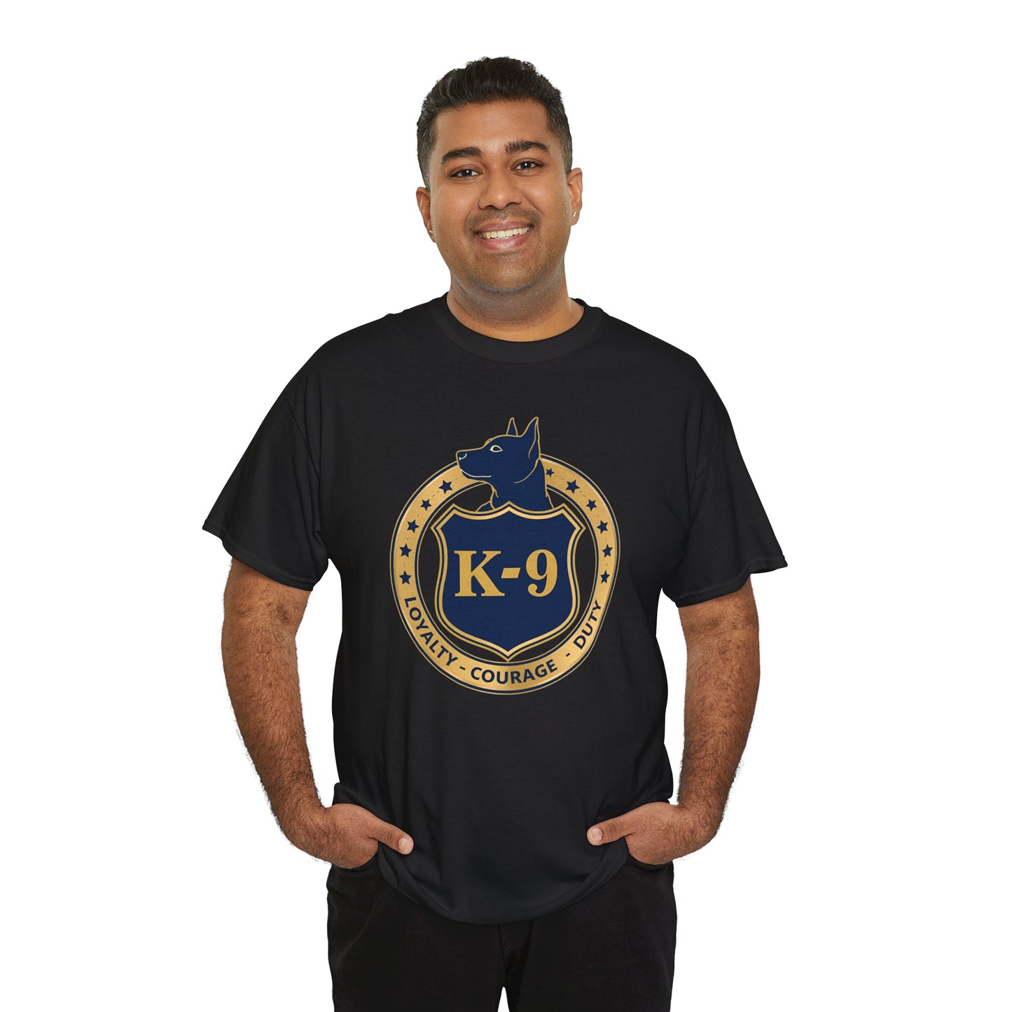 K-9 Police Unisex Heavy Cotton Tee - Loyalty Courage Duty | Dog Lover Gift, Law Enforcement Apparel, Dog Training Shirt
