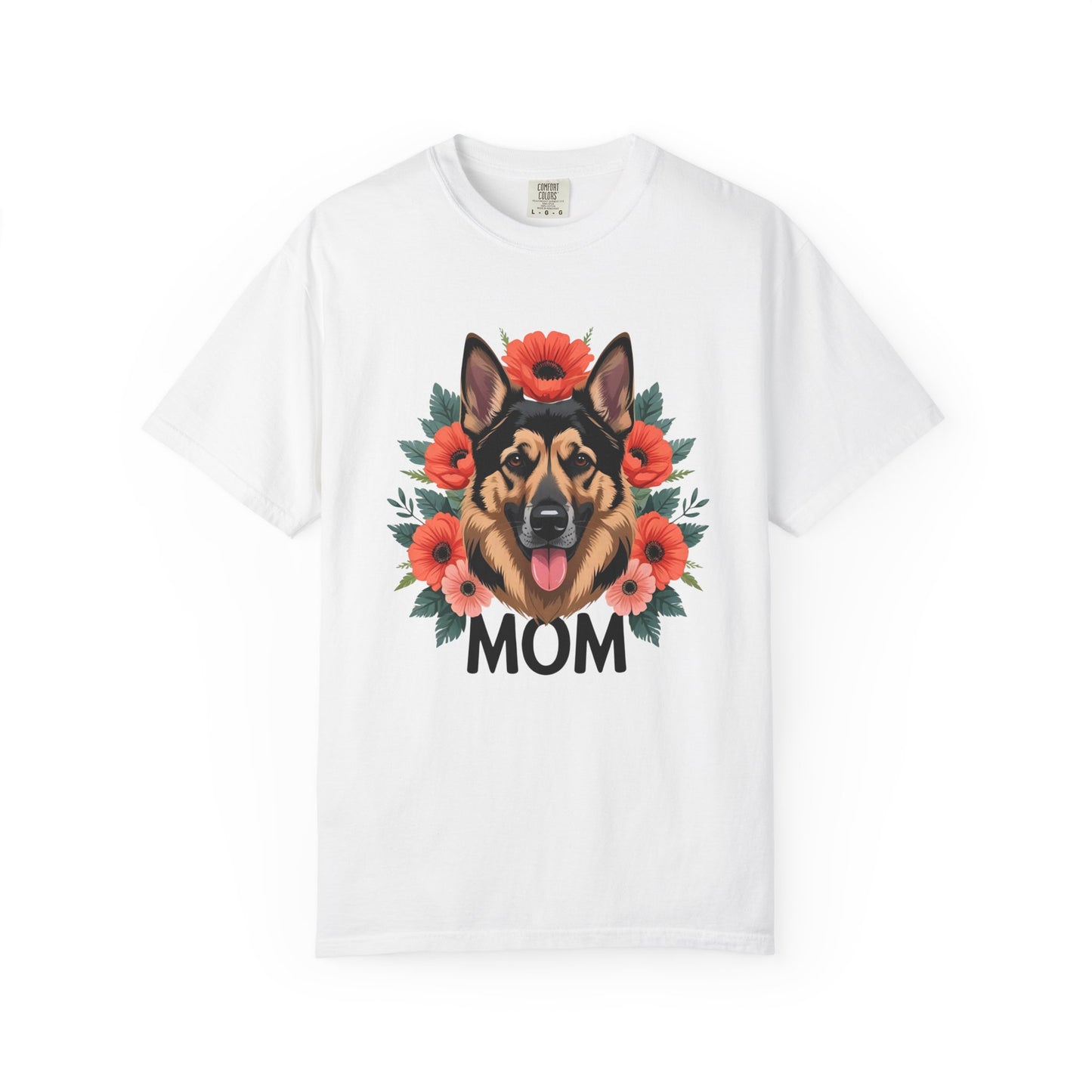Floral German Shepherd Dog Mom T-Shirt, Perfect Gift for Dog Lovers, Mother’s Day, Birthday, Casual Wear, Comfortable Everyday Tee