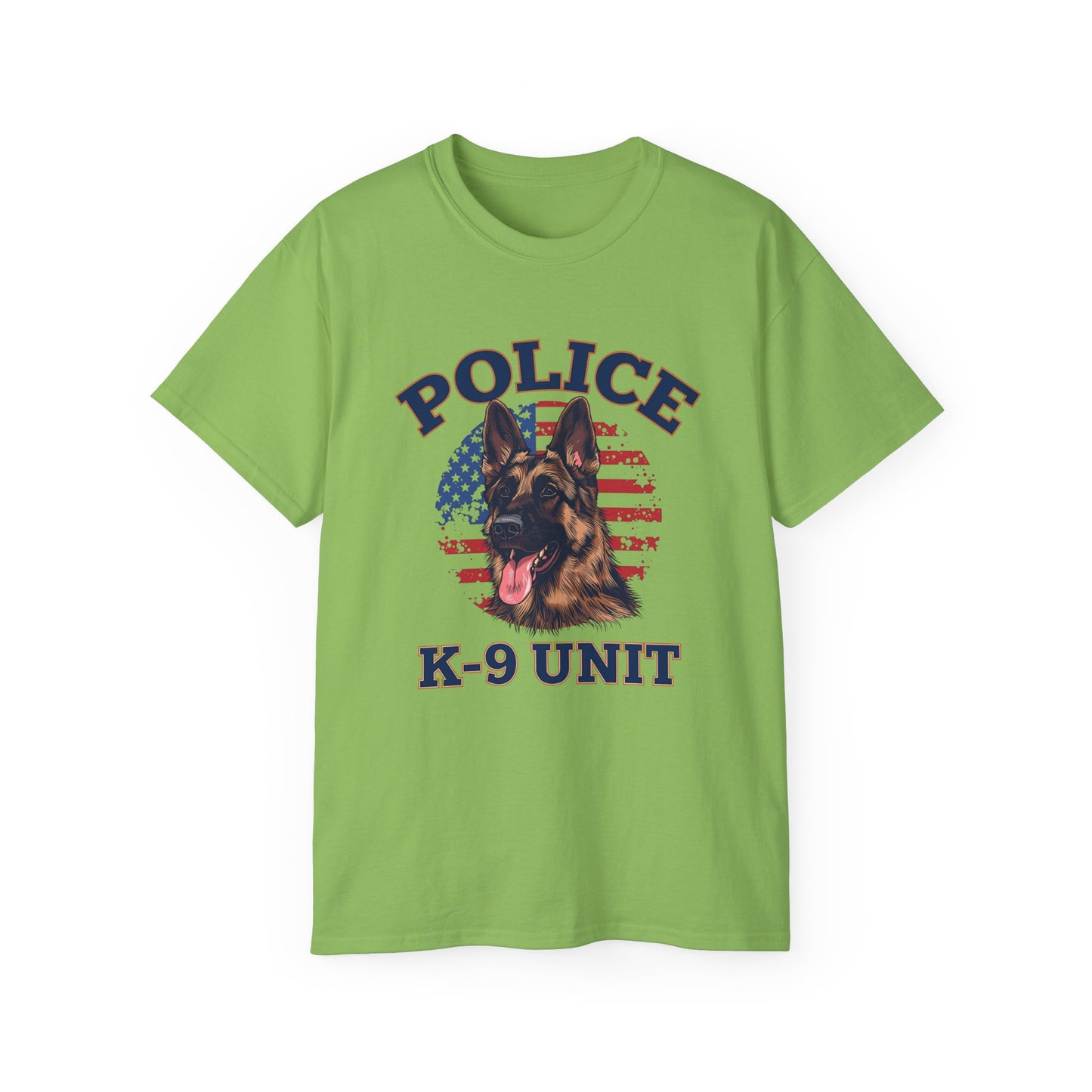 Patriotic Police K-9 Unit Tee for Dog Lovers, Unisex Cotton T-Shirt, Dog Handler Gift, Gifts for Law Enforcement