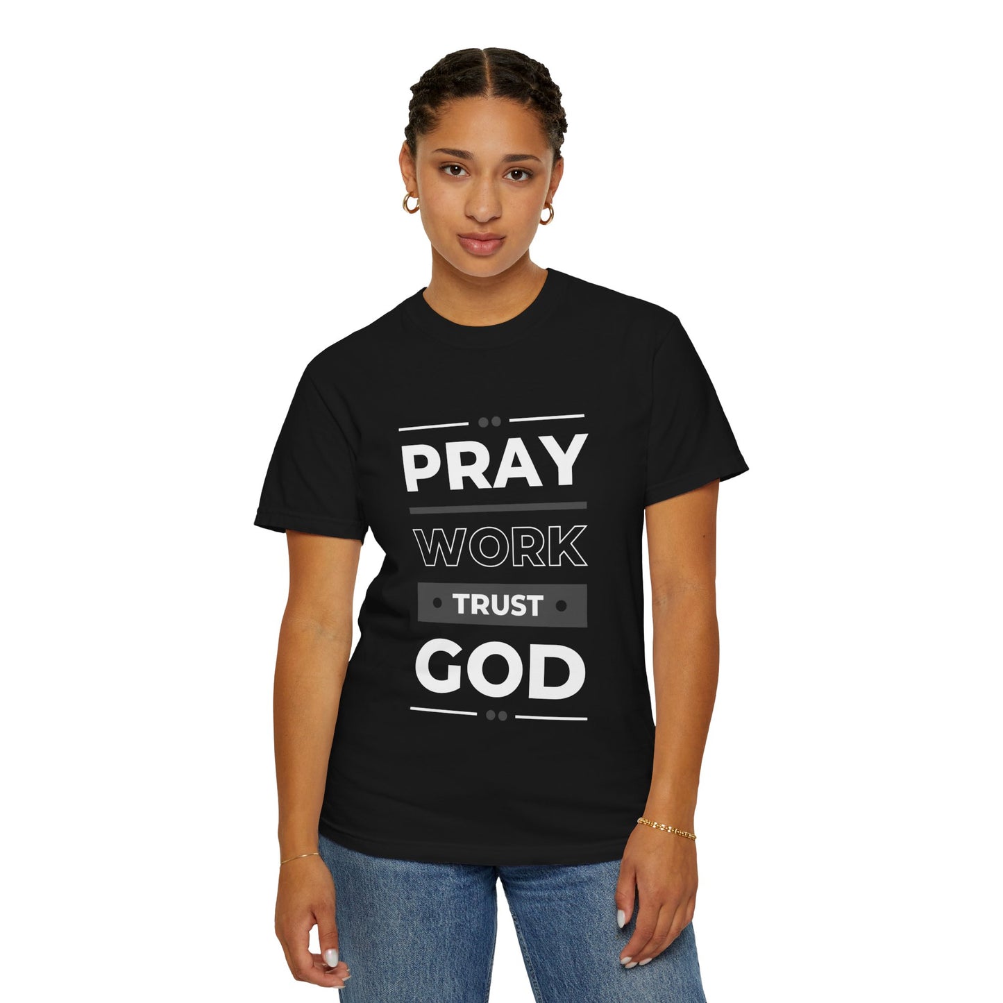 Faith-Inspired Garment-Dyed T-shirt, Inspirational Tee, God Trust Shirt, Religious Apparel, Motivational Gift, Unisex Fashion