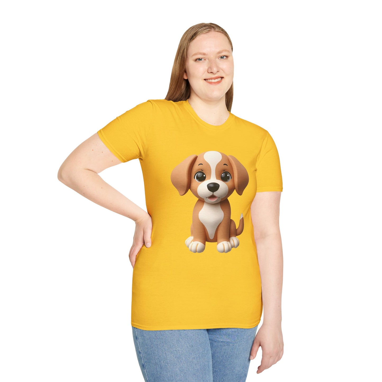 Adorable Puppy 3D Graphic T-Shirt for Dog Lovers, Cute Pet Shirt
