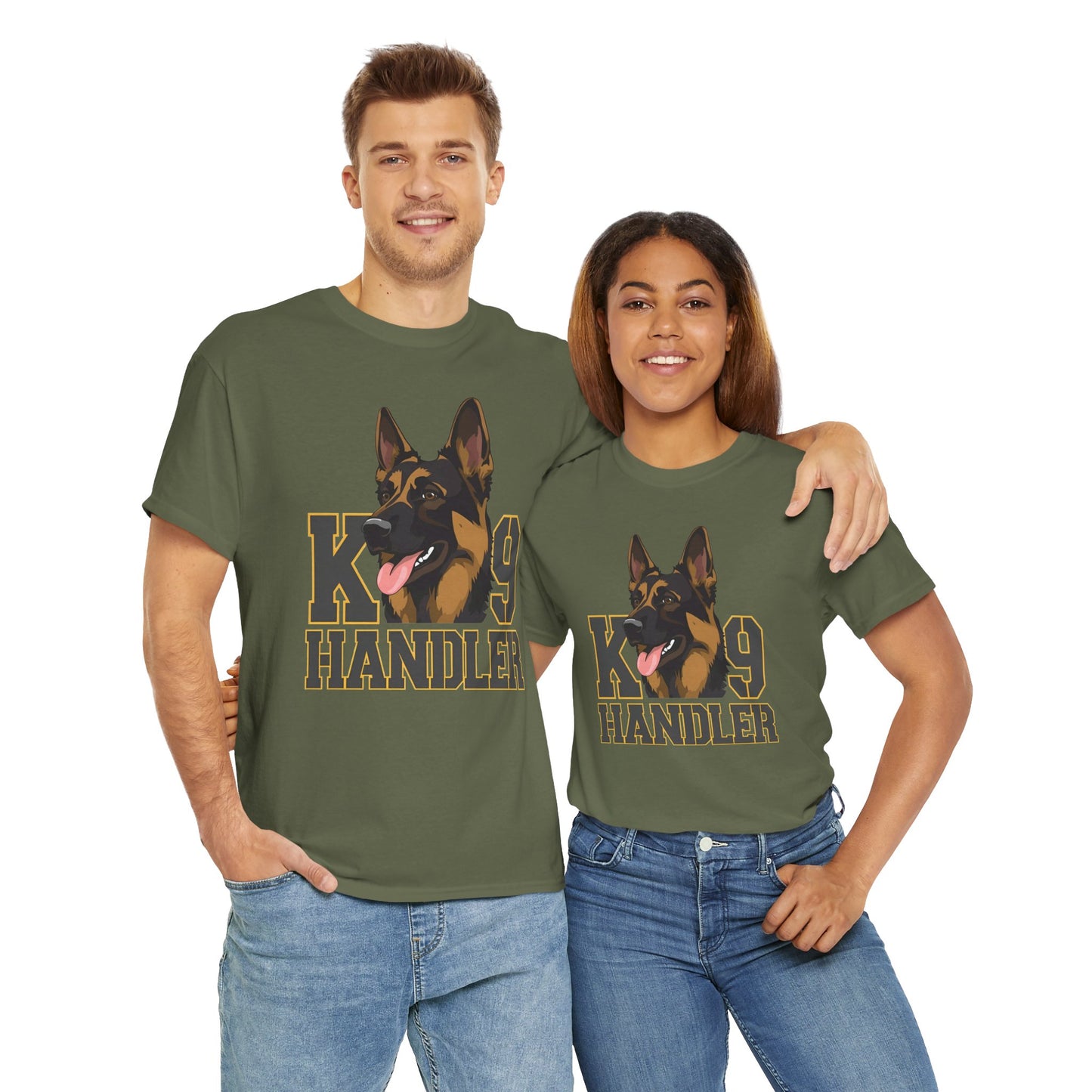 German Shepherd K9 Handler Tee, Perfect for Dog Lovers, Gift for Pet Owners, Unisex Cotton T-Shirt