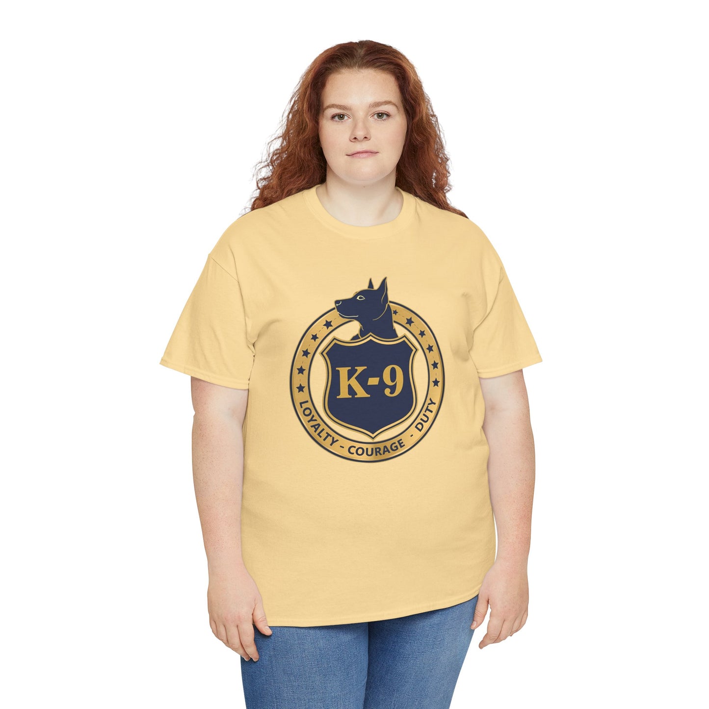 K-9 Police Unisex Heavy Cotton Tee - Loyalty Courage Duty | Dog Lover Gift, Law Enforcement Apparel, Dog Training Shirt