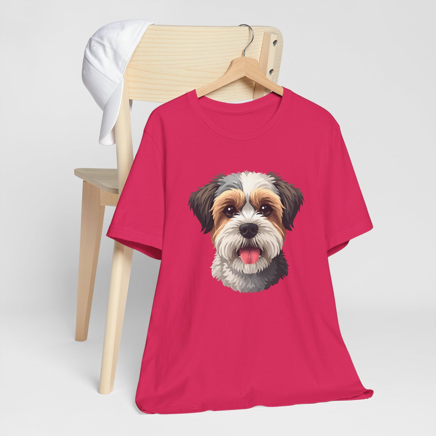 Unisex Dog Lover T-Shirt Featuring a 3D Design of Cute Fluffy Bichon Frise Mix | Gift for Dog Owners