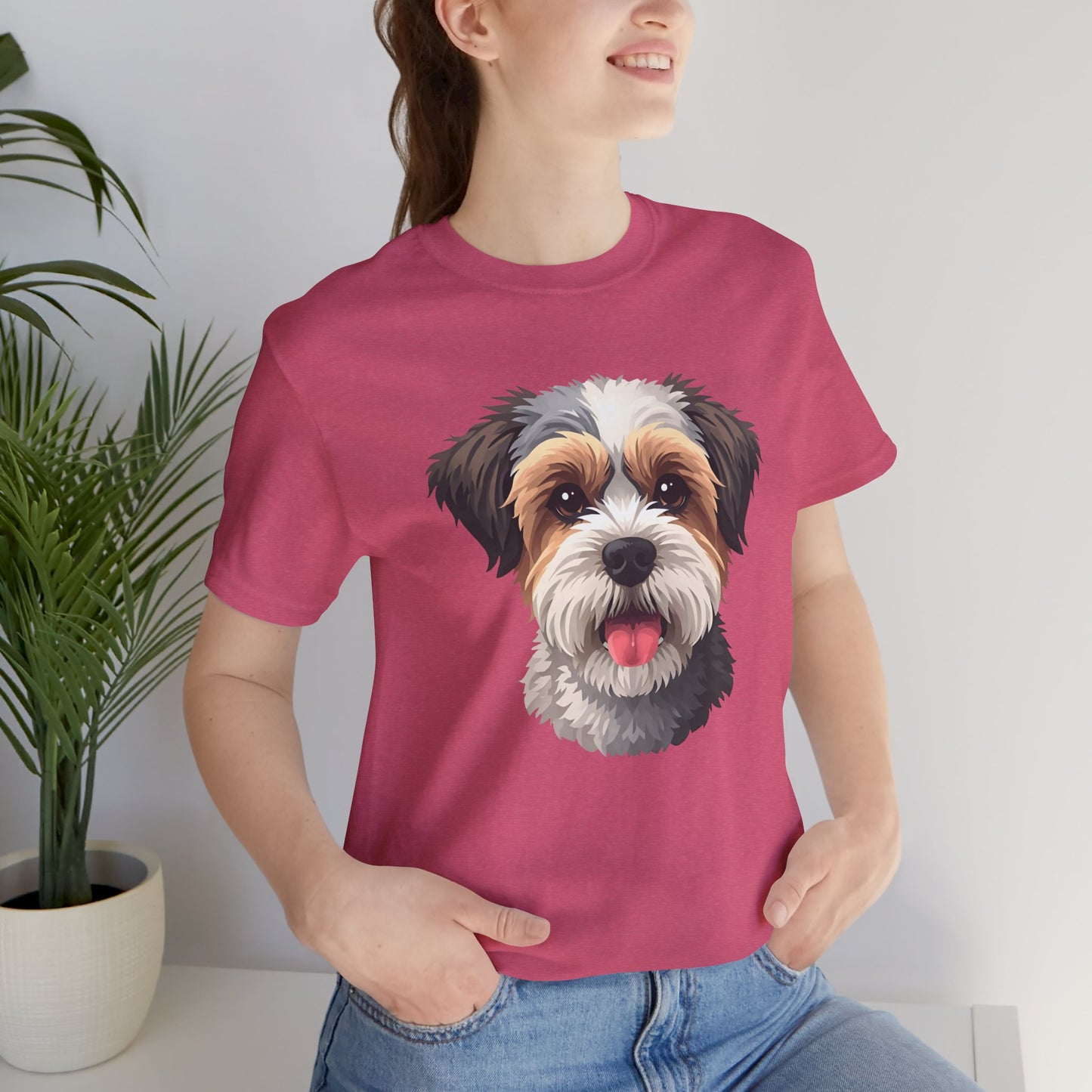 Unisex Dog Lover T-Shirt Featuring a 3D Design of Cute Fluffy Bichon Frise Mix | Gift for Dog Owners