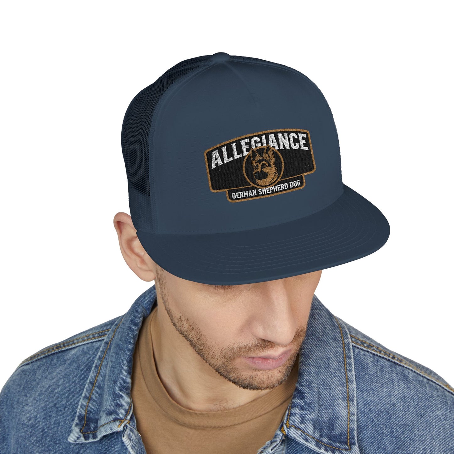 German Shepherd Embroidered 5 Panel Trucker Cap | Allegiance | Perfect Gift for Dog Lovers