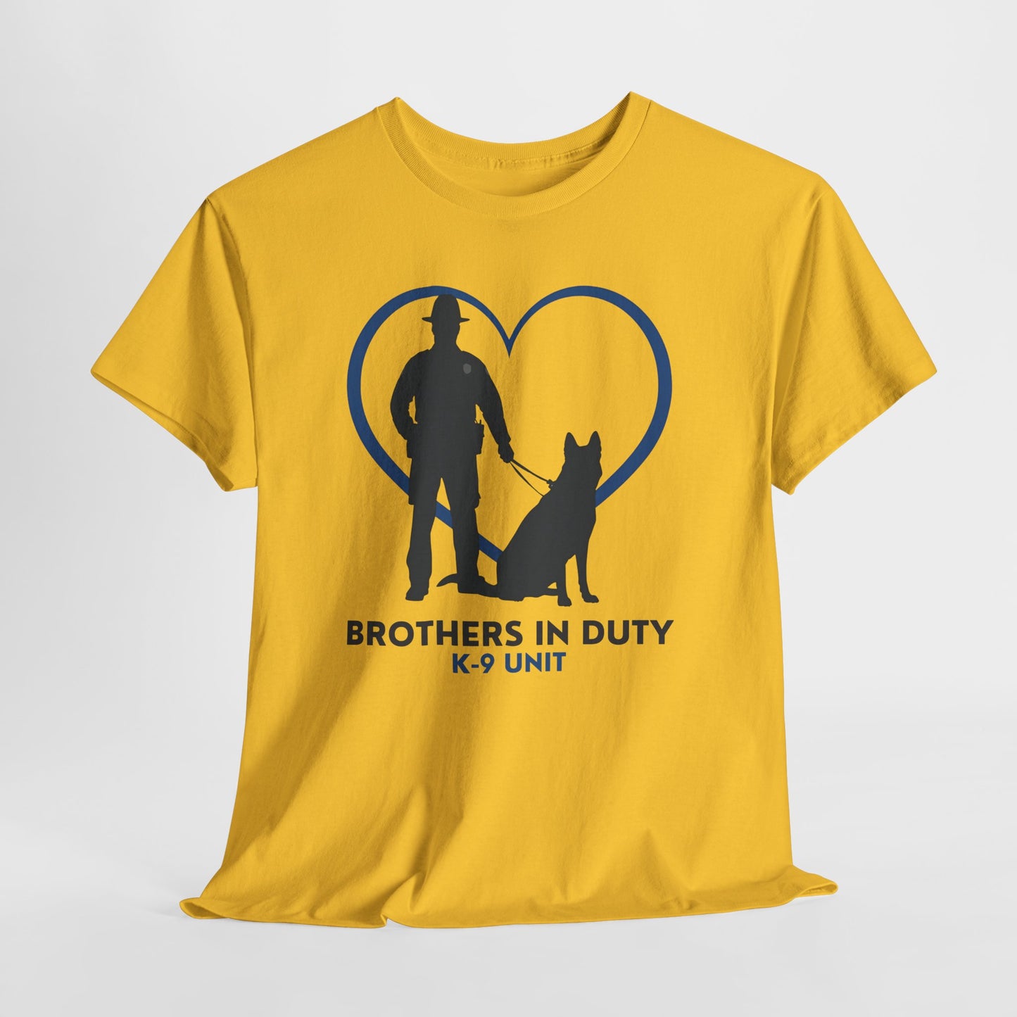 Heartfelt K-9 Unit Tee - Brothers In Duty | Police Officer Gift, Dog Lover Shirt, Law Enforcement Apparel