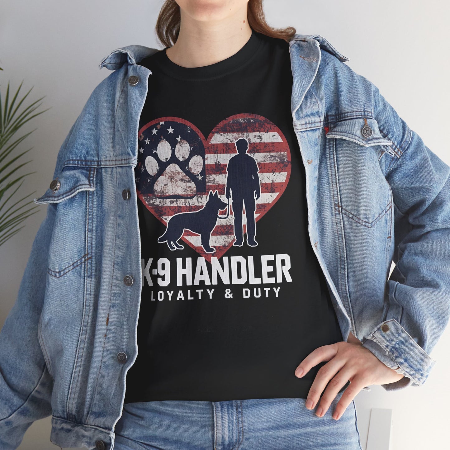 K-9 Handler Heart Tee | Loyalty & Duty T-Shirt | Dog Lover Gift, Police Support Shirt
