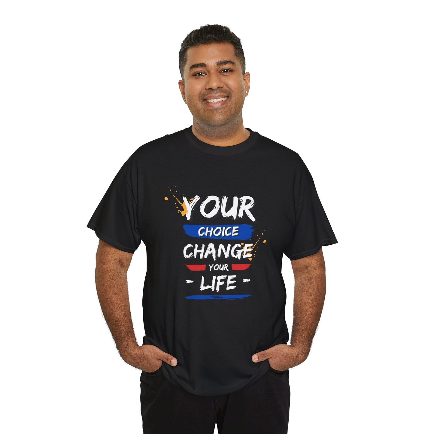 Inspirational Quote Unisex Heavy Cotton Tee - "Your Choice Change For Life", Motivational Shirt, Casual Wear, Gift Idea, Everyday Comfort