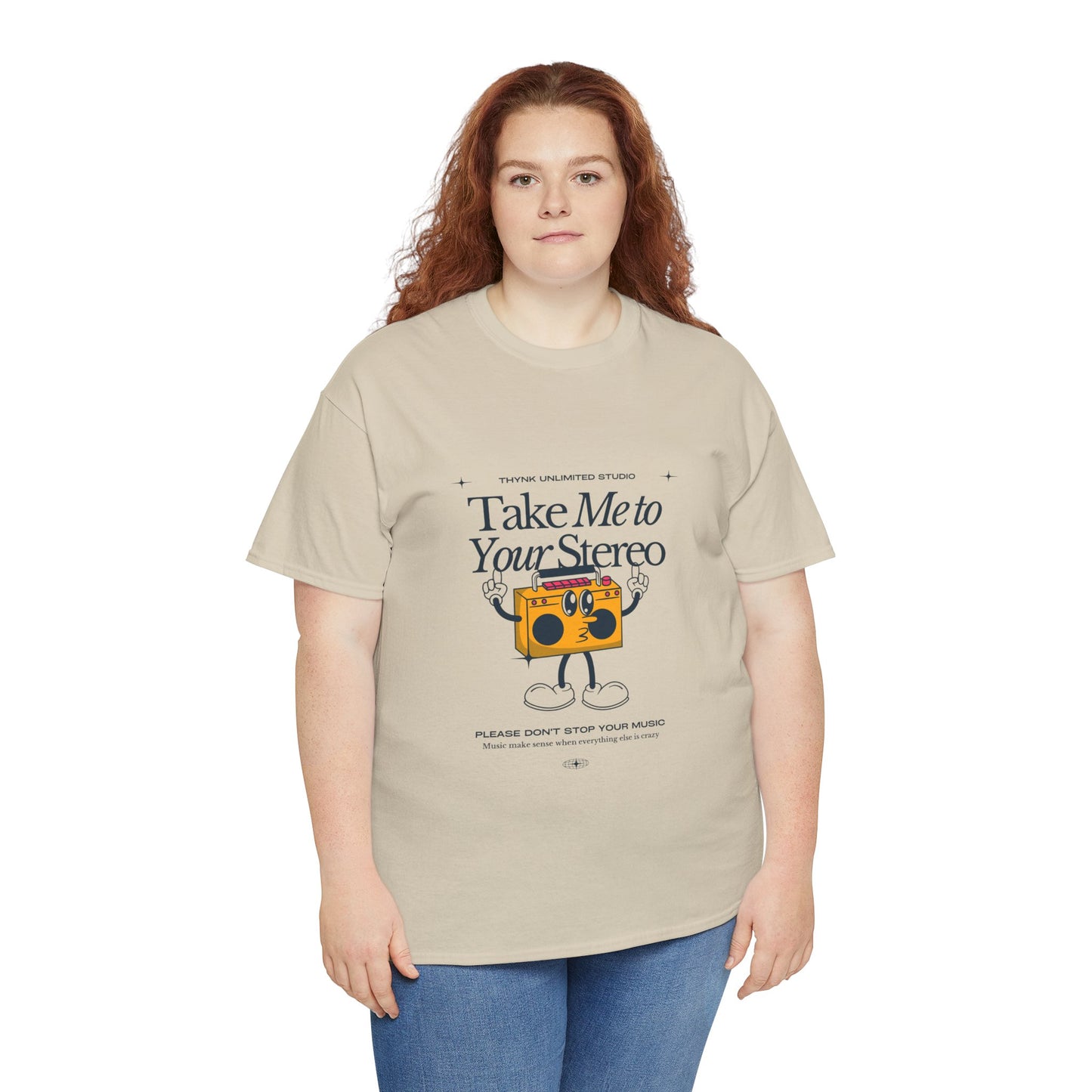 Retro Music Lover Tee - Take Me To Your Stereo, Vintage Style Shirt, Graphic T-Shirt, Unisex Cotton Top, Perfect Gift for Musicians, Summer Outfit