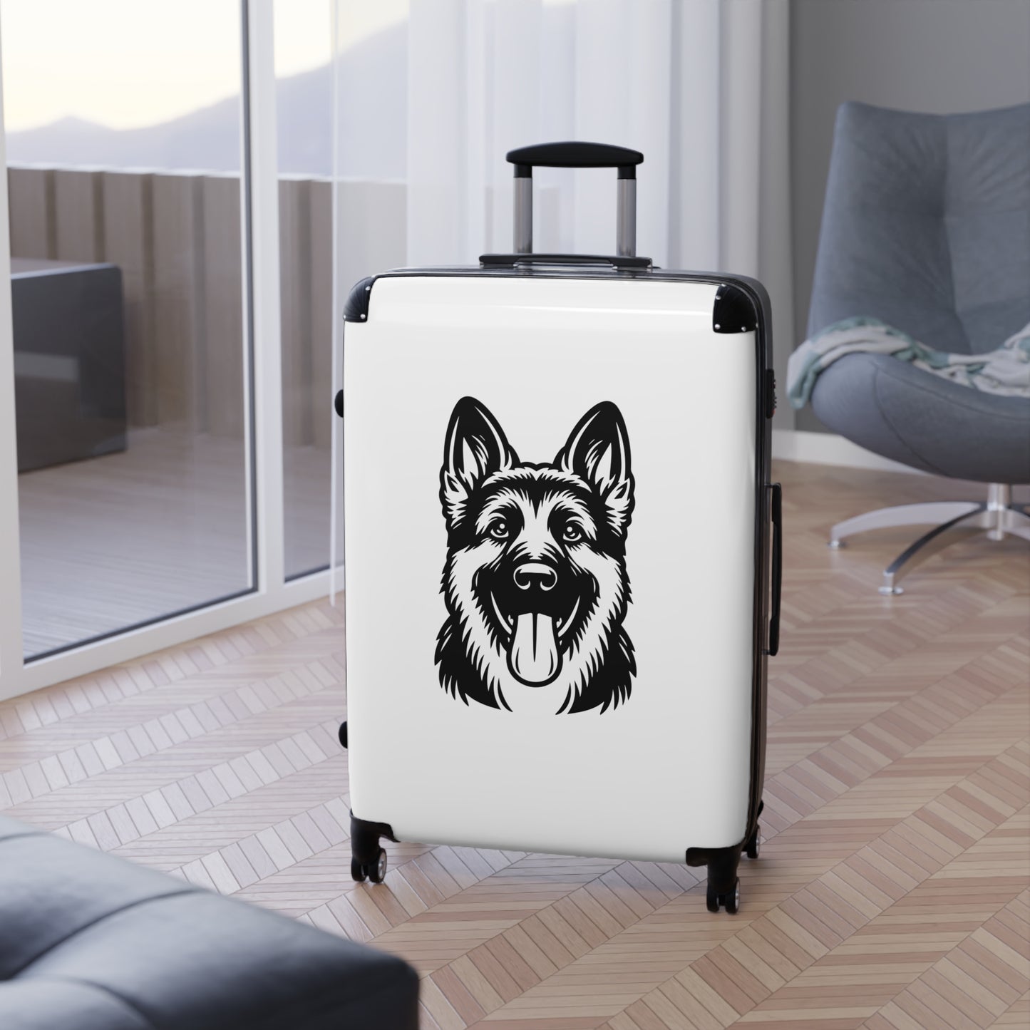 Dog Lover's Rolling Suitcase with German Shepherd Design