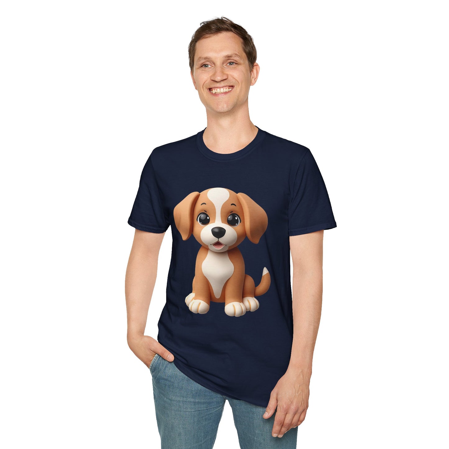 Adorable Puppy 3D Graphic T-Shirt for Dog Lovers, Cute Pet Shirt