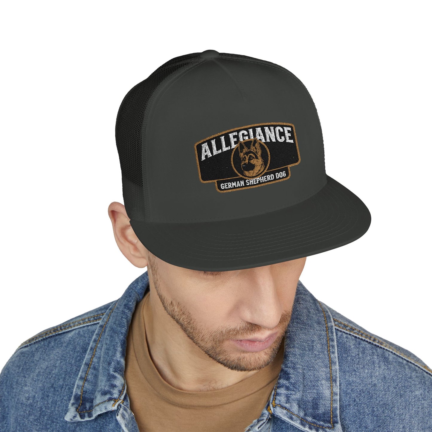 German Shepherd Embroidered 5 Panel Trucker Cap | Allegiance | Perfect Gift for Dog Lovers