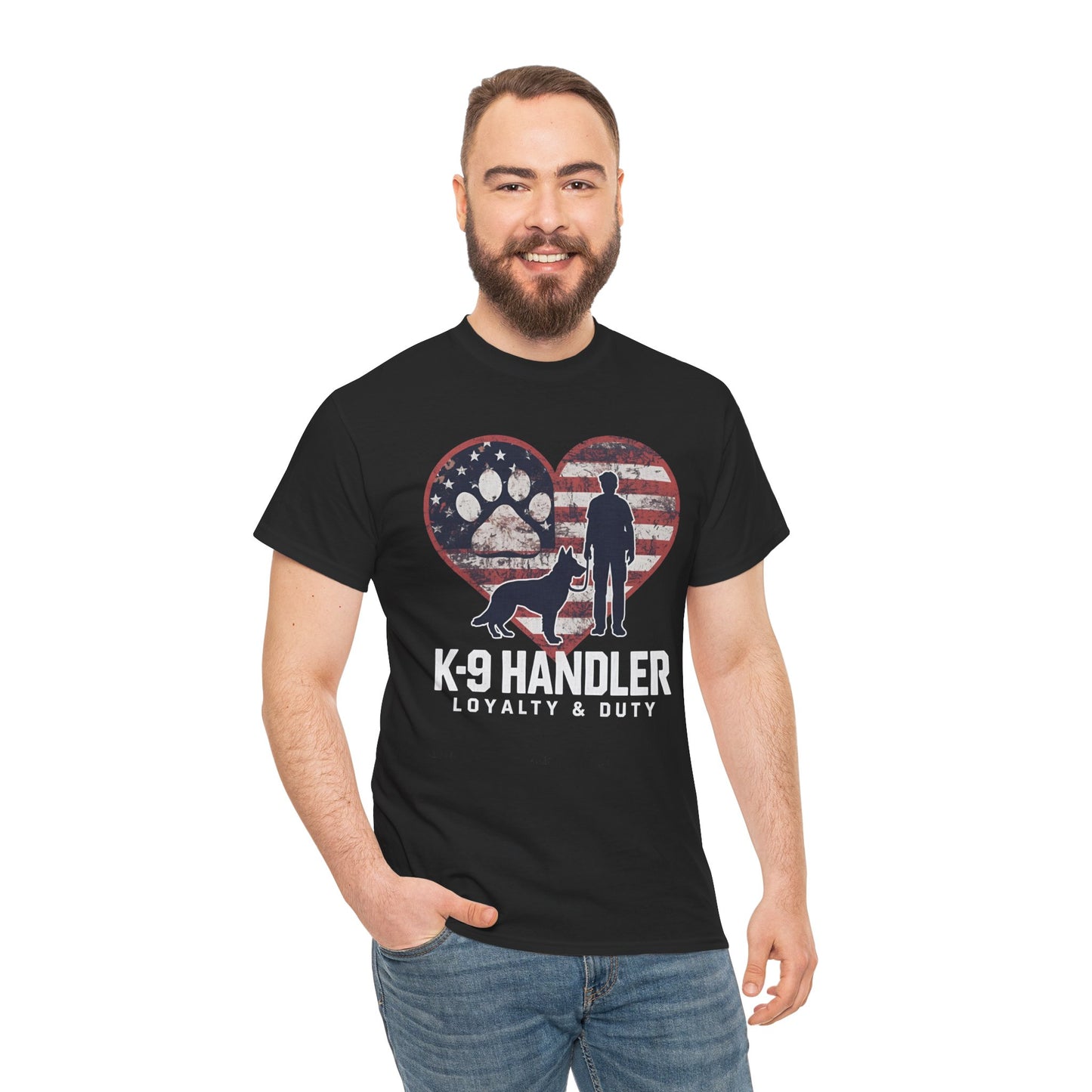 K-9 Handler Heart Tee | Loyalty & Duty T-Shirt | Dog Lover Gift, Police Support Shirt
