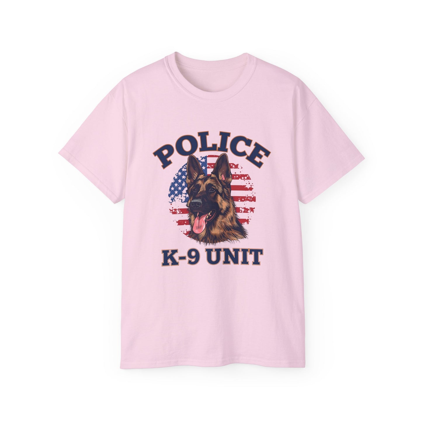Patriotic Police K-9 Unit Tee for Dog Lovers, Unisex Cotton T-Shirt, Dog Handler Gift, Gifts for Law Enforcement