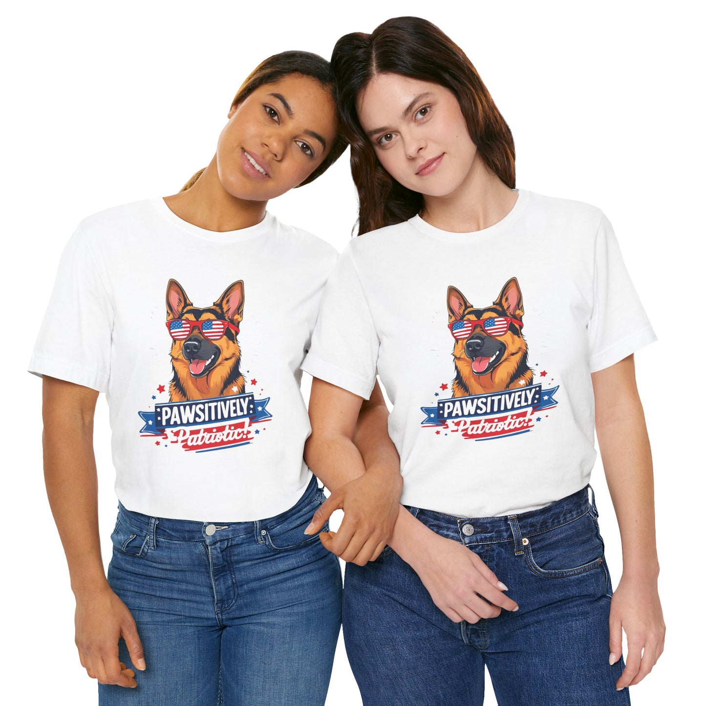Pawsitively Patriotic German Shepherd Dog Tee, Unisex T-Shirt, Perfect for Summer Celebrations, Pet Lovers Gift, 4th of July Apparel