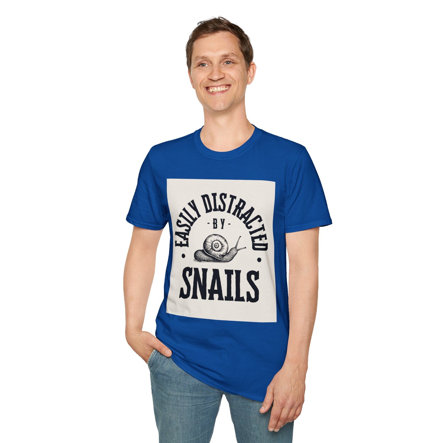 Easily Distracted by Snails Vintage T-Shirt, Funny Snail Tee, Gift for Nature Lovers, Humorous Graphic Shirt, Cute Casual Wear