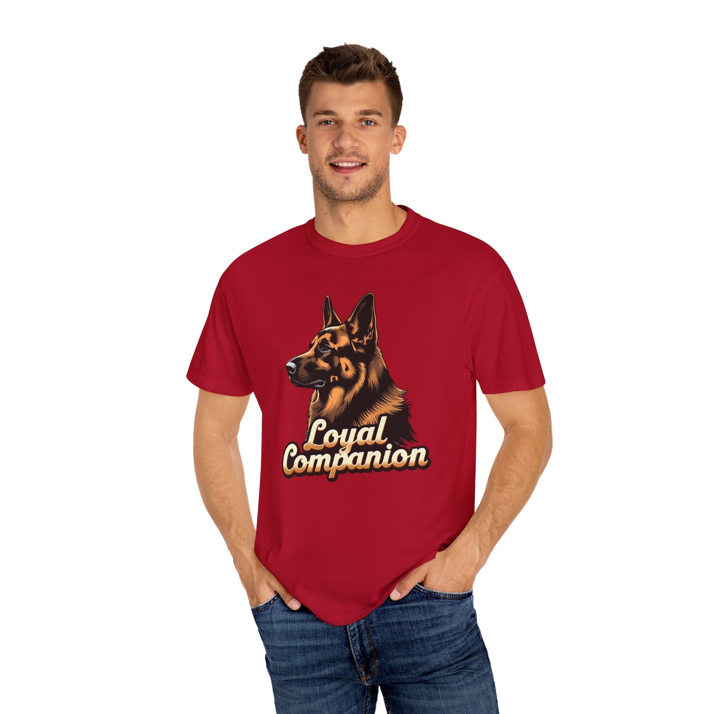 Loyal Companion German Shepherd Lover T-Shirt | Garment-Dyed Unisex Tee for Dog Enthusiasts, Dog Lovers, Gift for Dog Owners, Casual Wear