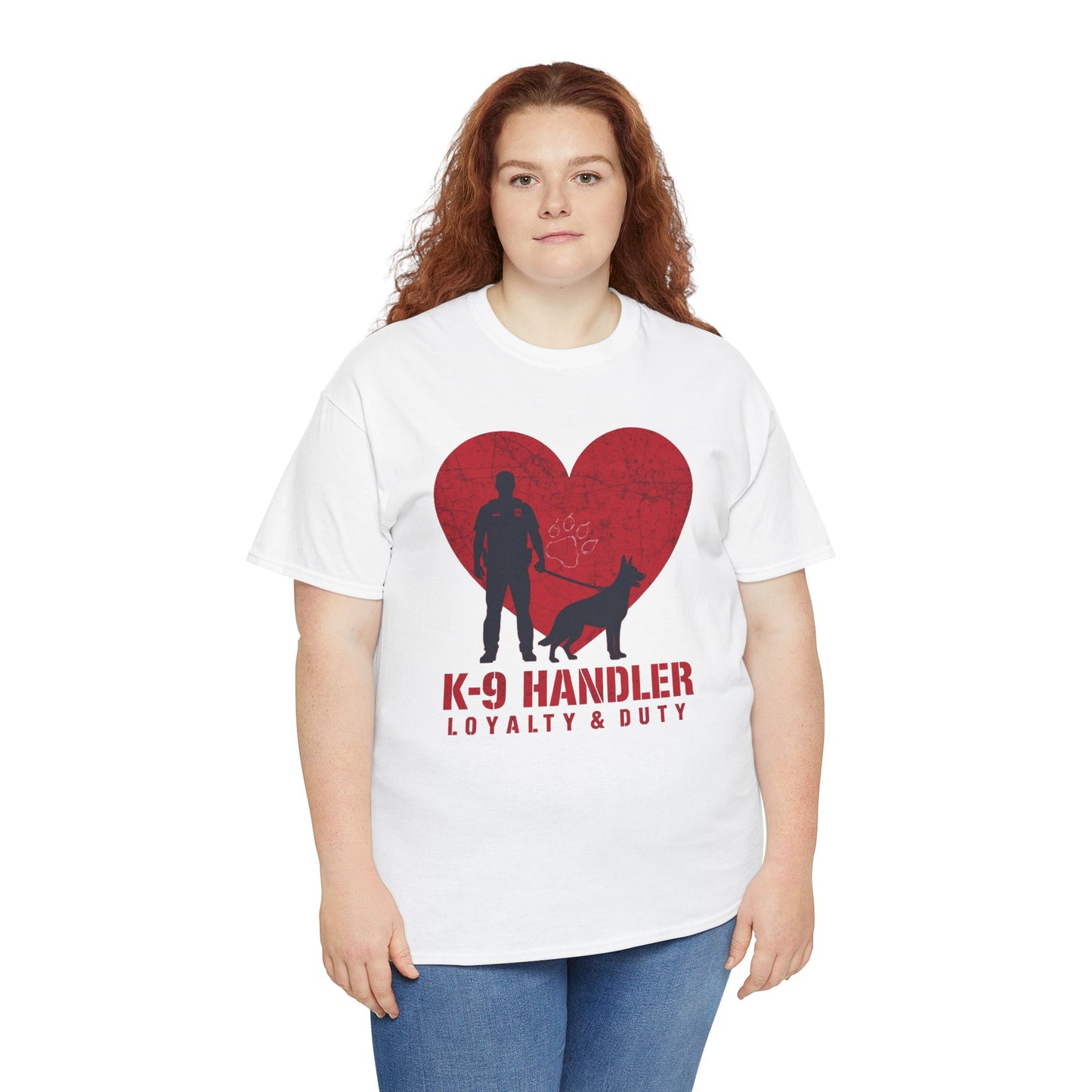 K-9 Handler Heavy Cotton Tee - Loyalty & Duty Shirt, Dog Lover Gift