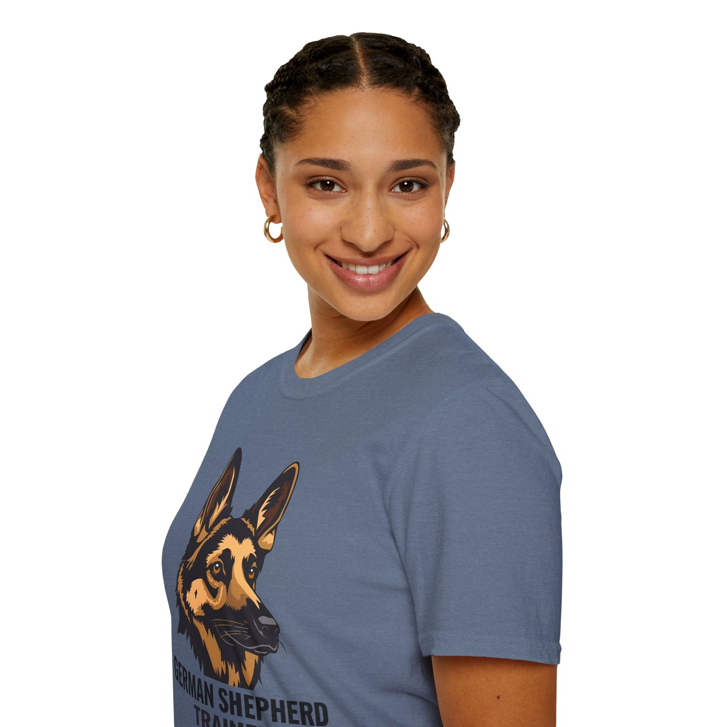 German Shepherd Trainer Unisex Softstyle T-Shirt, Dog Lover Gift, Pet Trainer Apparel