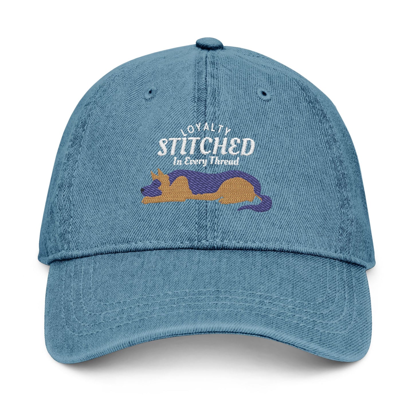 German Shepherd Embroidered Denim Hat - Loyalty Stitched in Every Thread