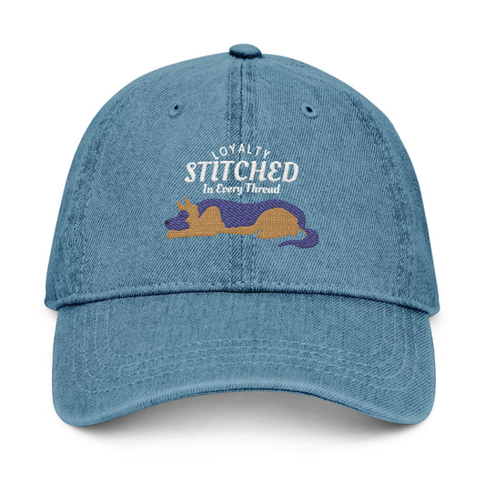 German Shepherd Embroidered Denim Hat - Loyalty Stitched in Every Thread