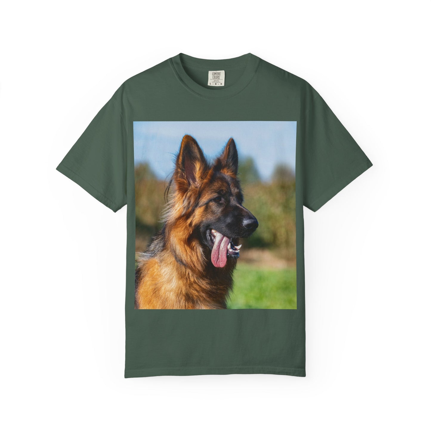 Unisex Dog Lover T-Shirt Featuring a Stunning Showline German Shepherd Puppy Leaving Tongue Out