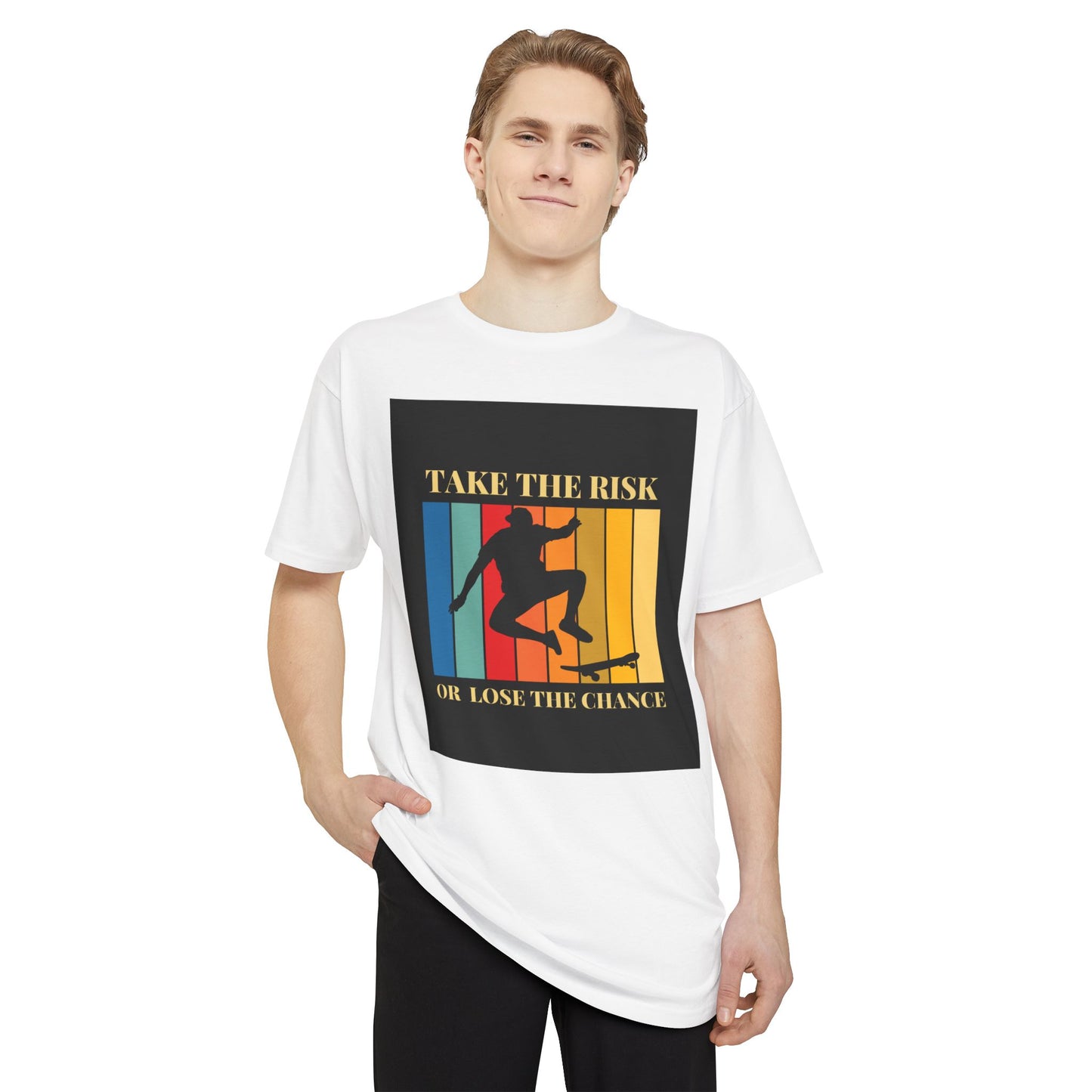 Take the Risk Urban Tee - Inspirational Skate T-Shirt, Street Style Shirt, Unisex Graphic Tee, Gift for Skaters, Casual Everyday Wear