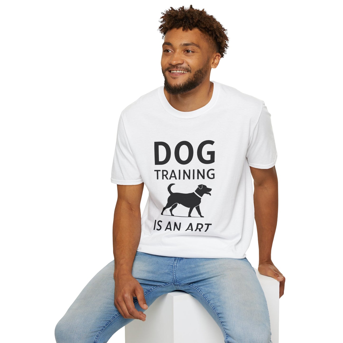 Dog Training is an Art Unisex Softstyle T-Shirt, Dog Lover Gift, Pet Training Apparel, Dog Owner Tee, Casual Wear, Gift for Dog Trainers