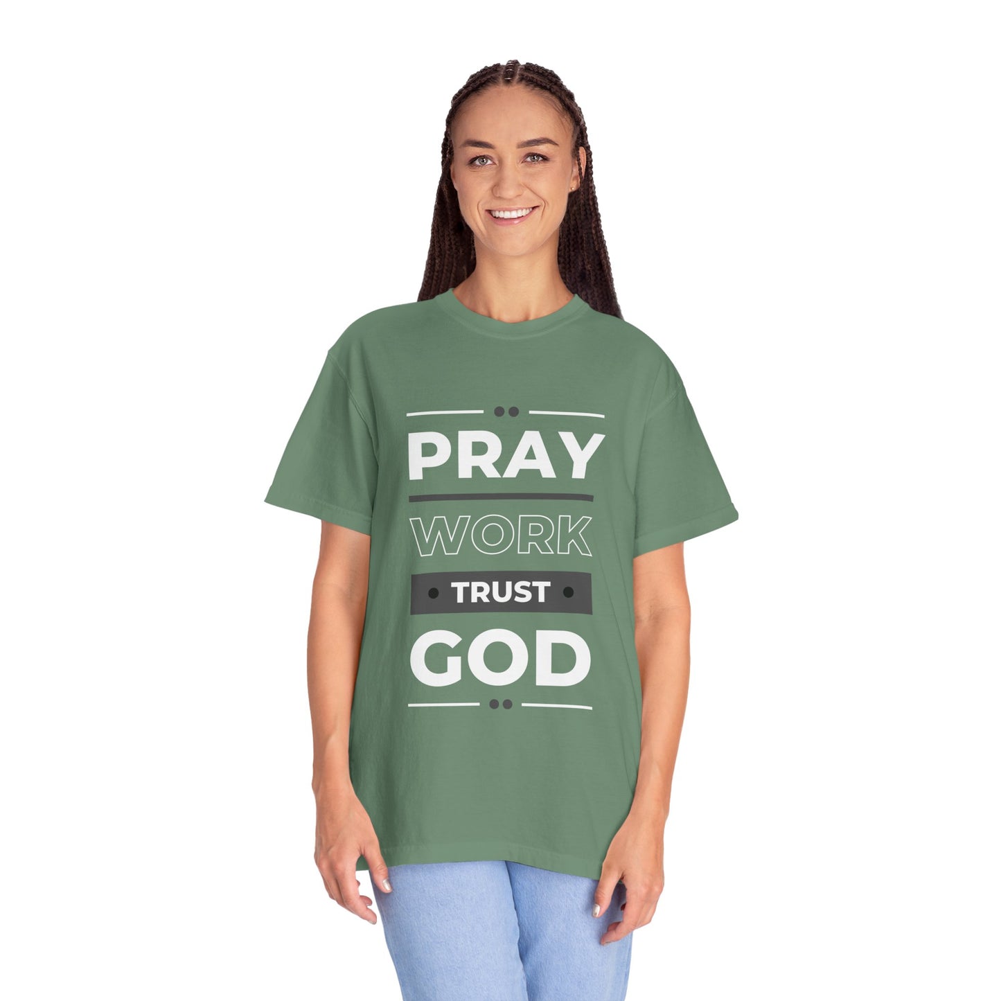 Faith-Inspired Garment-Dyed T-shirt, Inspirational Tee, God Trust Shirt, Religious Apparel, Motivational Gift, Unisex Fashion
