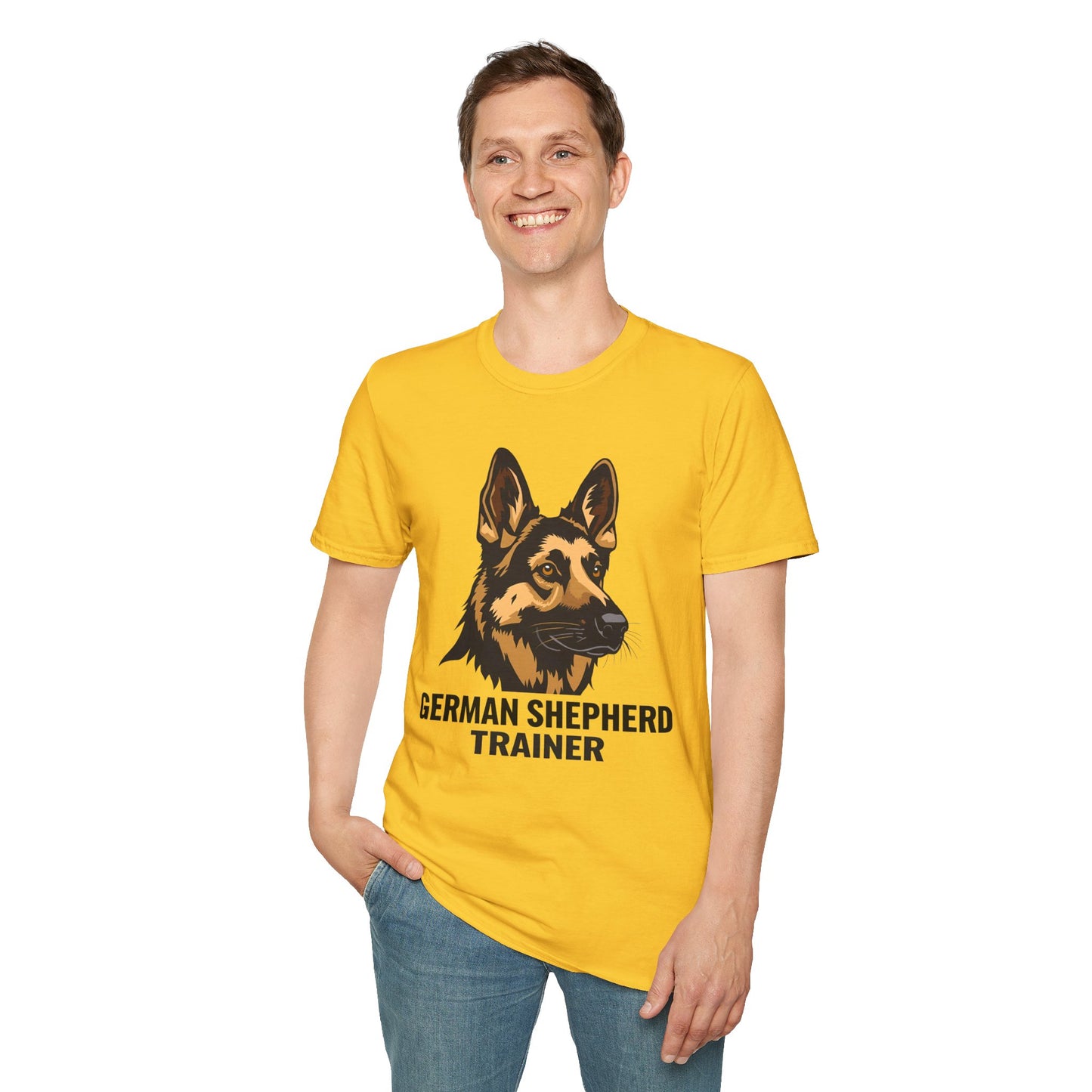 German Shepherd Trainer Unisex Softstyle T-Shirt, Dog Lover Gift, Pet Trainer Apparel