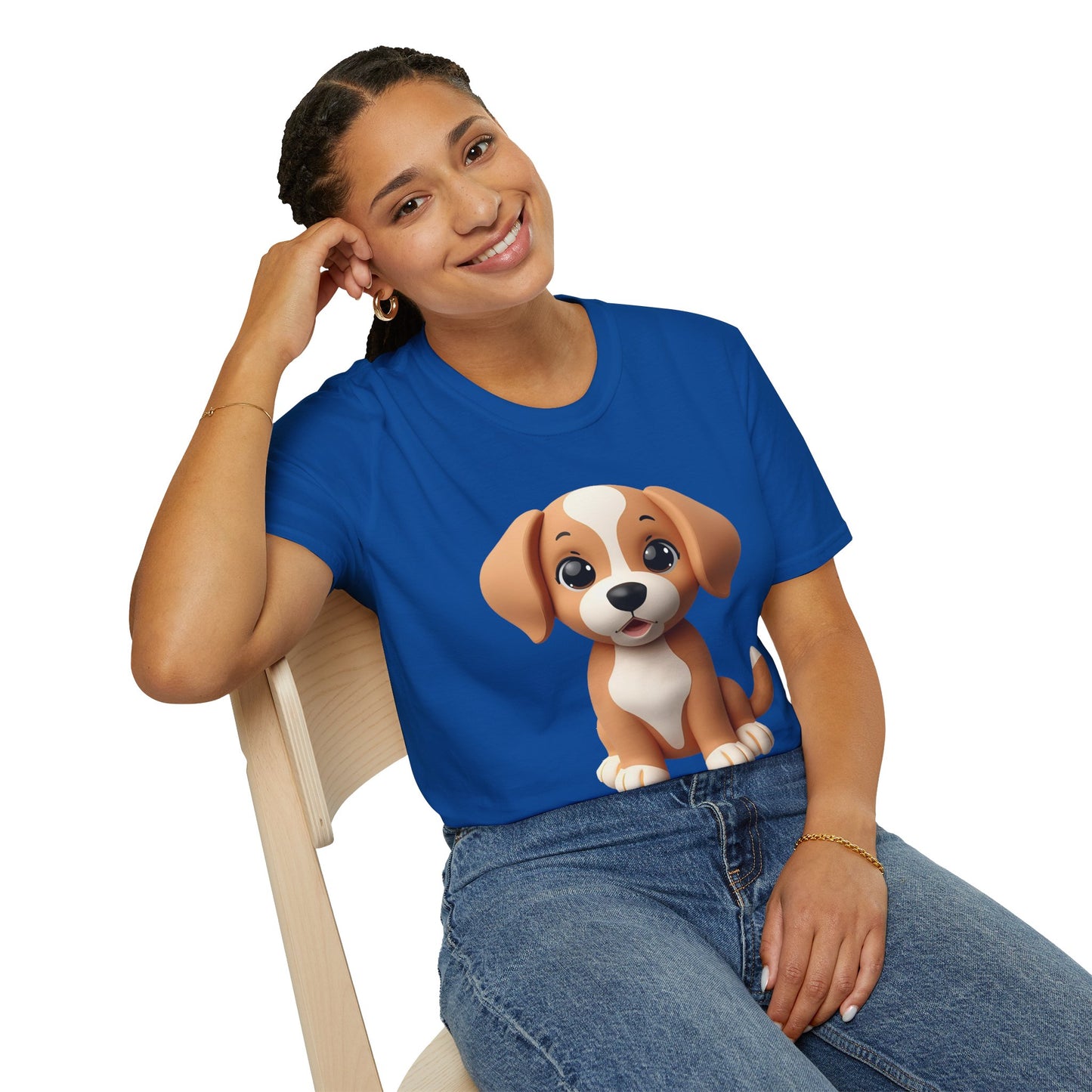 Adorable Puppy 3D Graphic T-Shirt for Dog Lovers, Cute Pet Shirt
