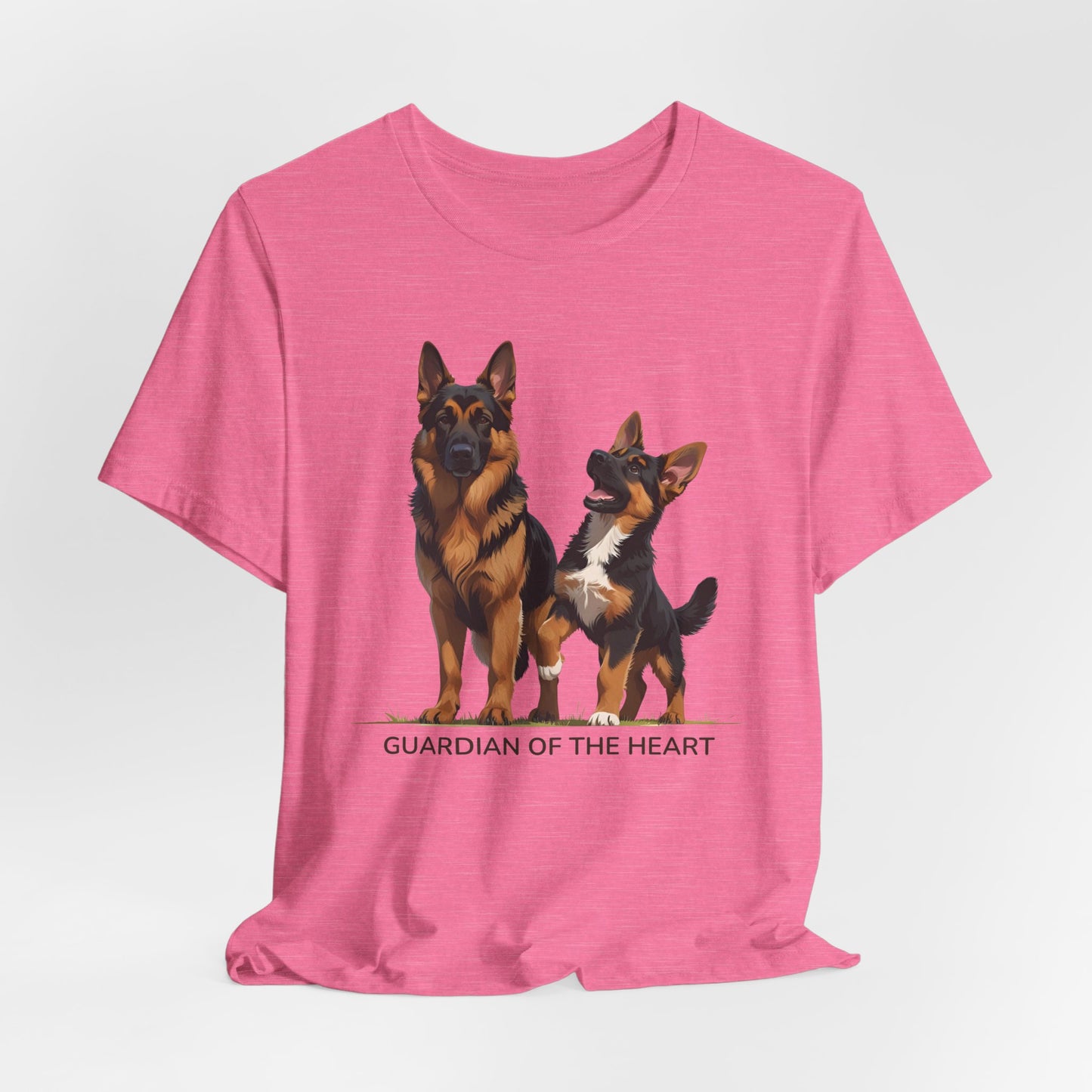 German Shepherd and Puppy Tee - Guardian of the Heart, Gifting for Pet Owners, Cute Graphic Shirt, Perfect for Birthdays, Dog-Themed Apparel