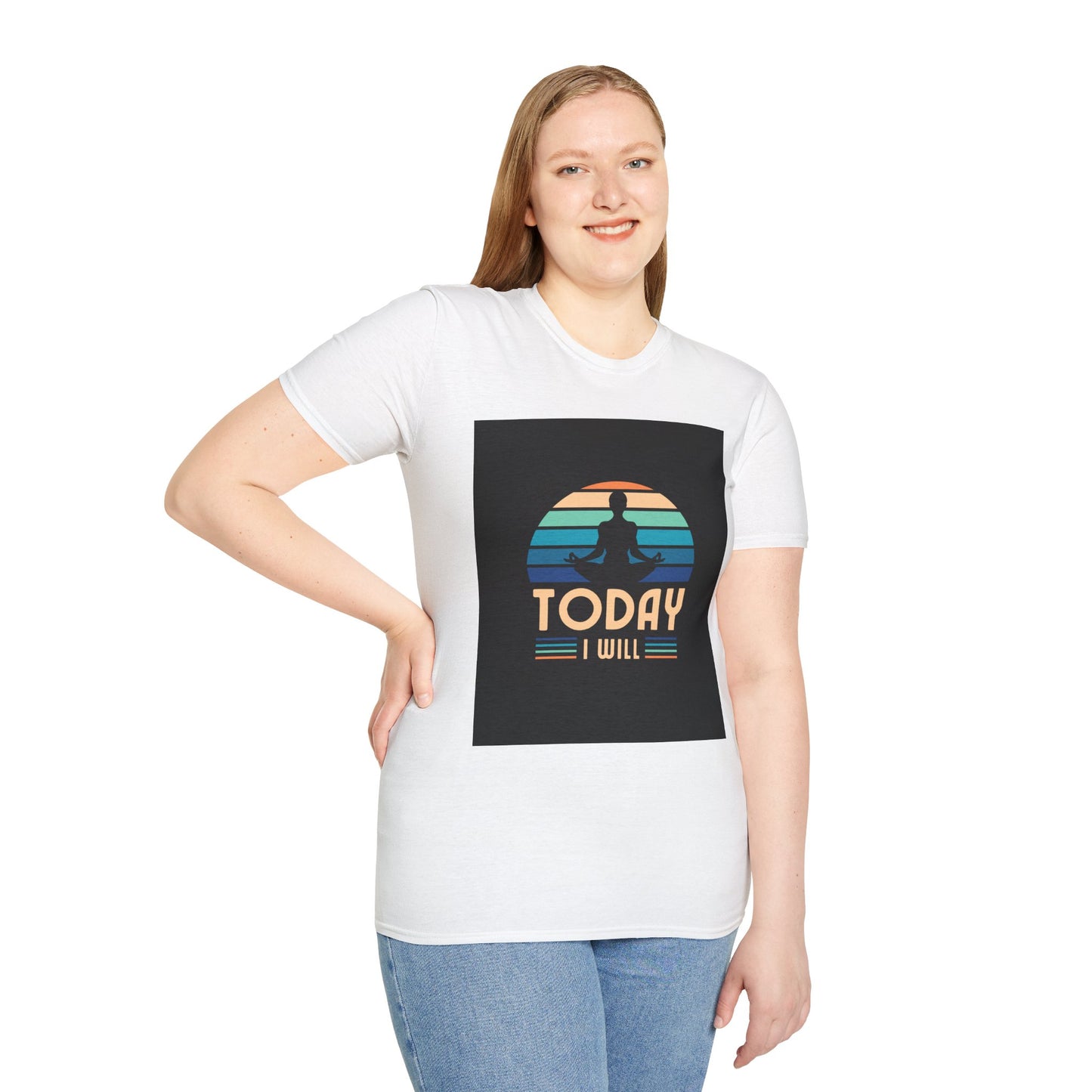 Mindfulness Motivation Unisex T-Shirt, Positive Quote Today I Will Shirt, Inspirational Graphic Tee, Yoga Apparel, Gift for Meditation Lovers