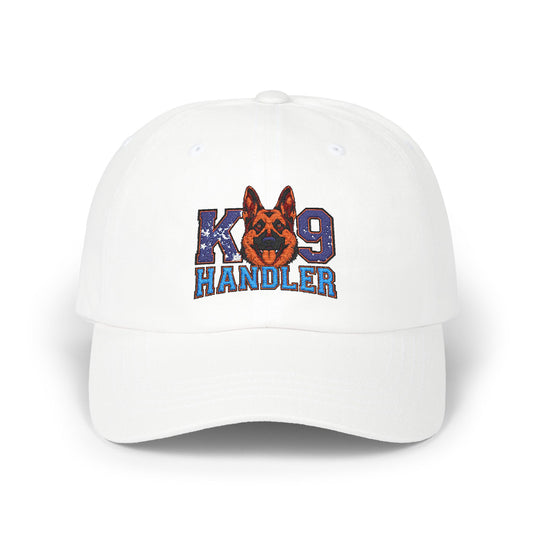 K9 Handler Classic Embroidered Dad Cap Featuring German Shepherd – Perfect Gift for Dog Lovers, Adjustable Hat for Outdoor Adventures