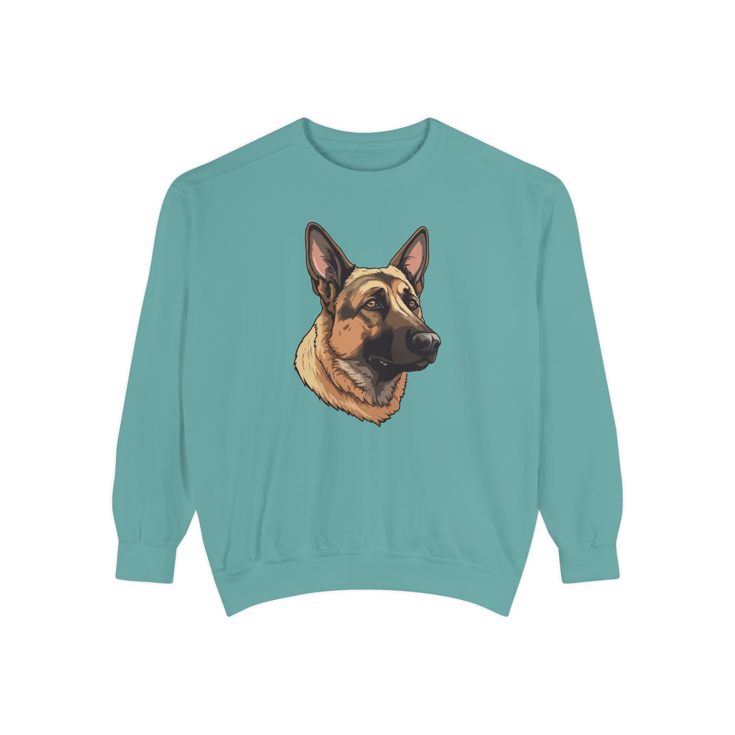 Unisex Dog Lover Sweatshirt With a Close Up Graphic of Serious German Shepherd