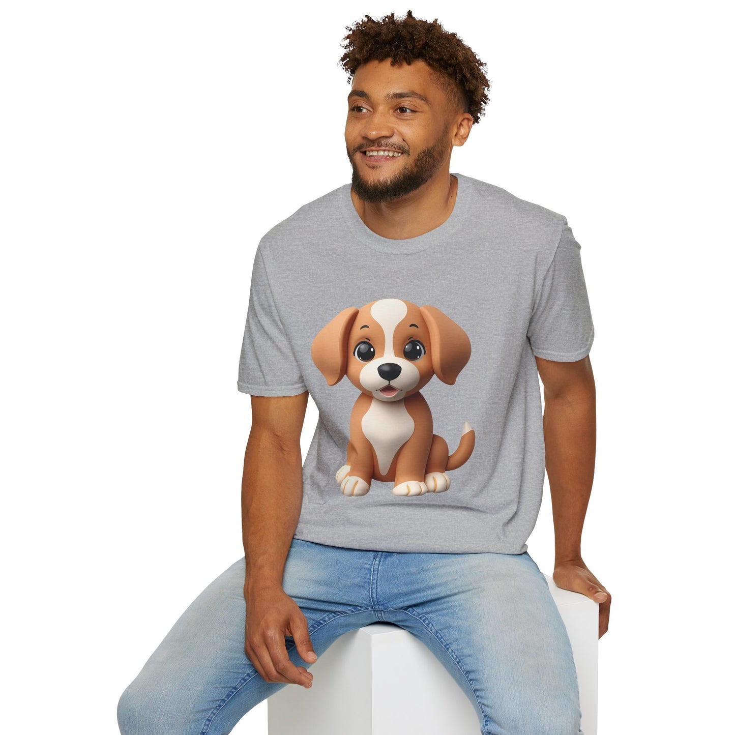 Adorable Puppy 3D Graphic T-Shirt for Dog Lovers, Cute Pet Shirt