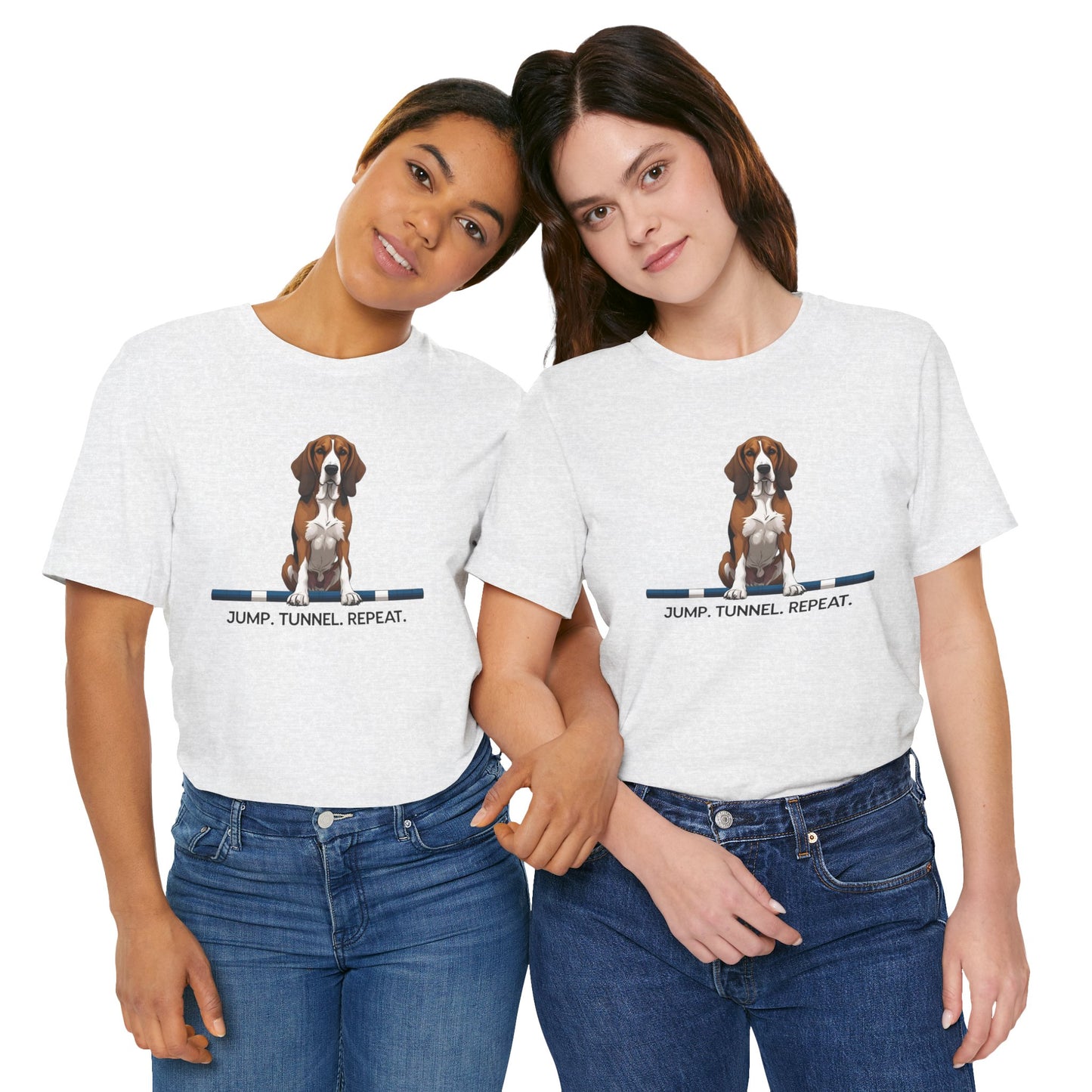 Dog Agility Tee, Fun Pet Lover Shirt, Jump Tunnel Repeat T-Shirt, Dog Enthusiast Apparel, Gift for Dog Owners