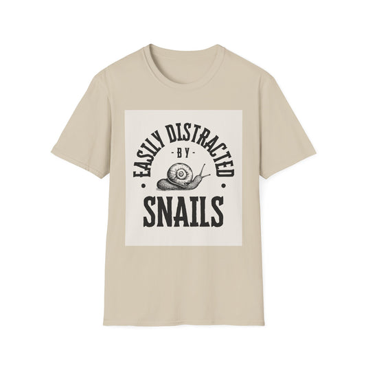 Easily Distracted by Snails Vintage T-Shirt, Funny Snail Tee, Gift for Nature Lovers, Humorous Graphic Shirt, Cute Casual Wear