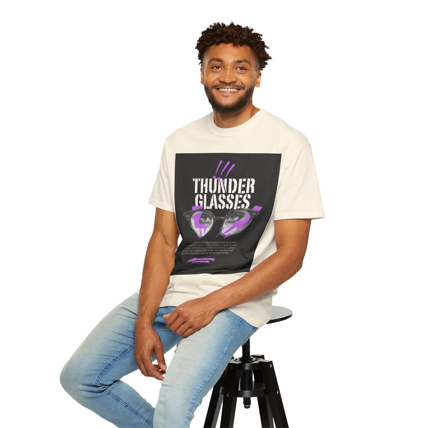 Thunder Glasses Unisex T-Shirt | Retro Graphic Tee for Music Lovers, Gift for Birthdays, Festivals, Unisex Style, Casual Wear