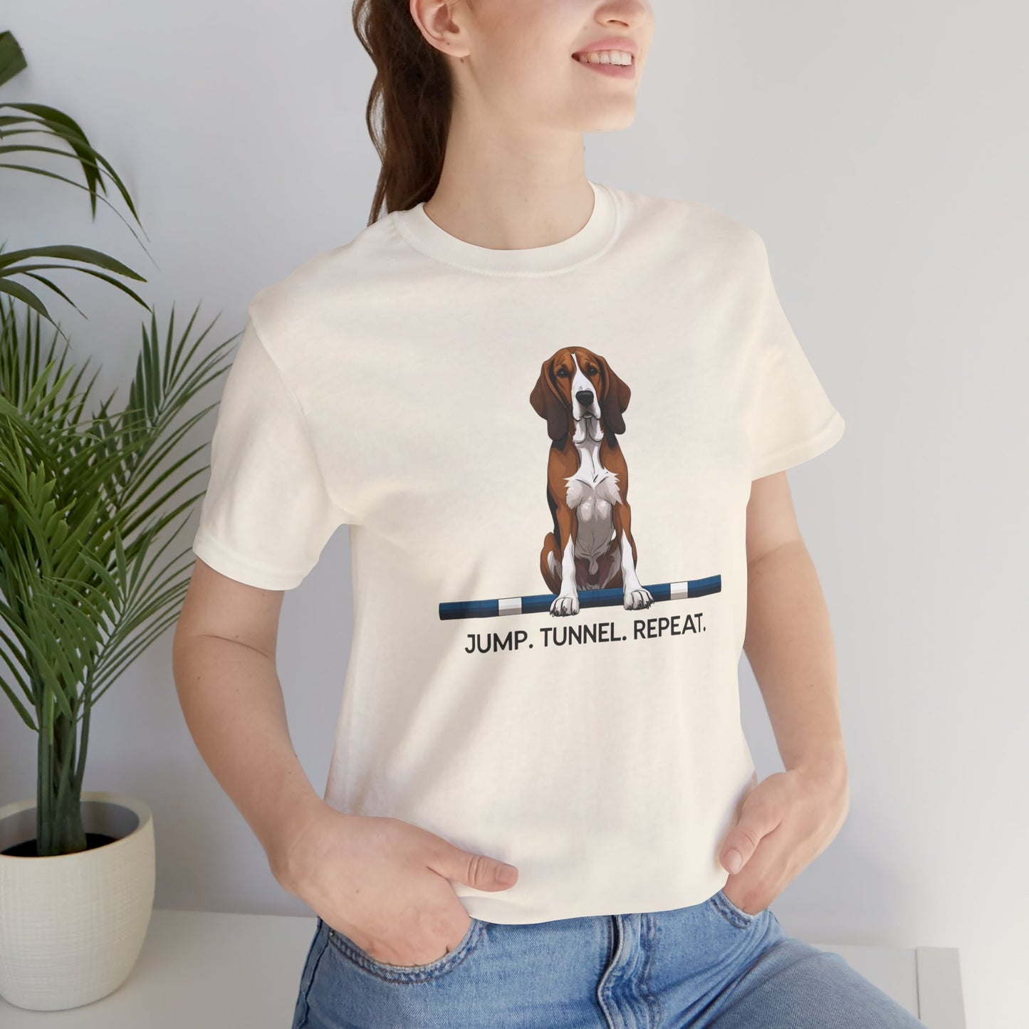 Dog Agility Tee, Fun Pet Lover Shirt, Jump Tunnel Repeat T-Shirt, Dog Enthusiast Apparel, Gift for Dog Owners
