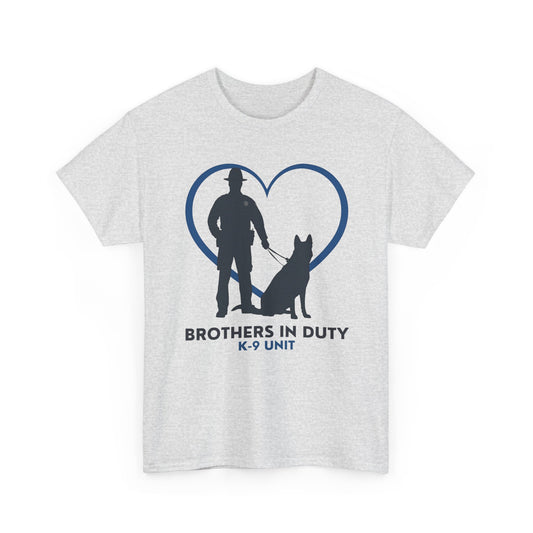 Heartfelt K-9 Unit Tee - Brothers In Duty | Police Officer Gift, Dog Lover Shirt, Law Enforcement Apparel