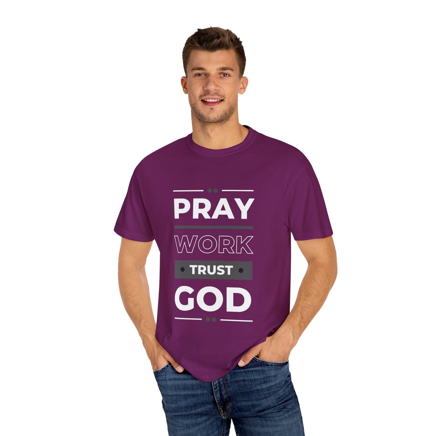 Faith-Inspired Garment-Dyed T-shirt, Inspirational Tee, God Trust Shirt, Religious Apparel, Motivational Gift, Unisex Fashion