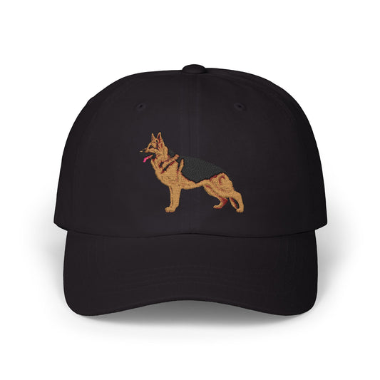 Embroidered Dog Dad Cap - German Shepherd Standing in a Show Stance