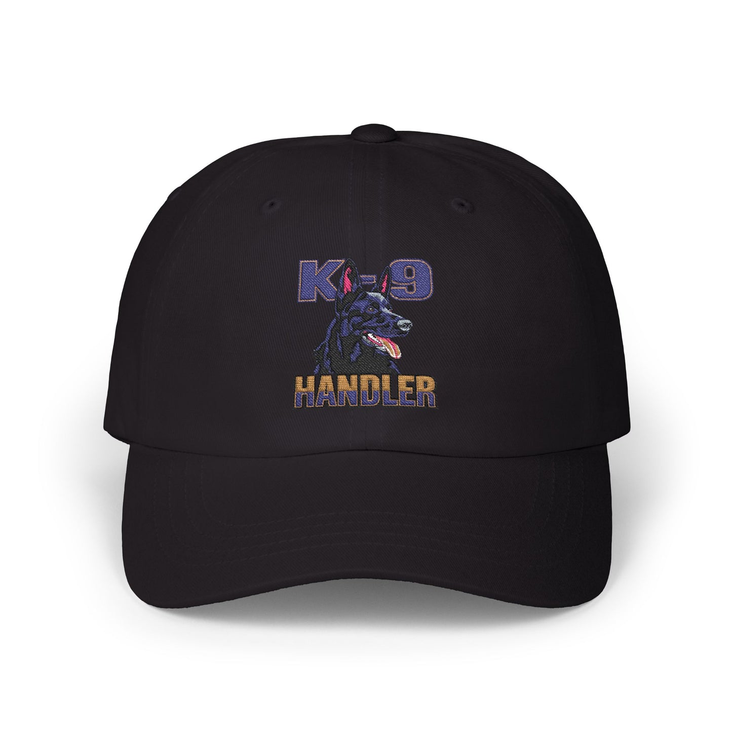 Embroidered K9 Handler Classic Dad Cap - Featuring a Black German Shepherd, Adjustable Cap for Pet Owners, Outdoor Hat