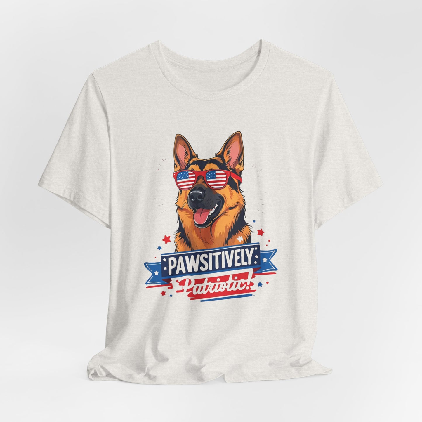 Pawsitively Patriotic German Shepherd Dog Tee, Unisex T-Shirt, Perfect for Summer Celebrations, Pet Lovers Gift, 4th of July Apparel