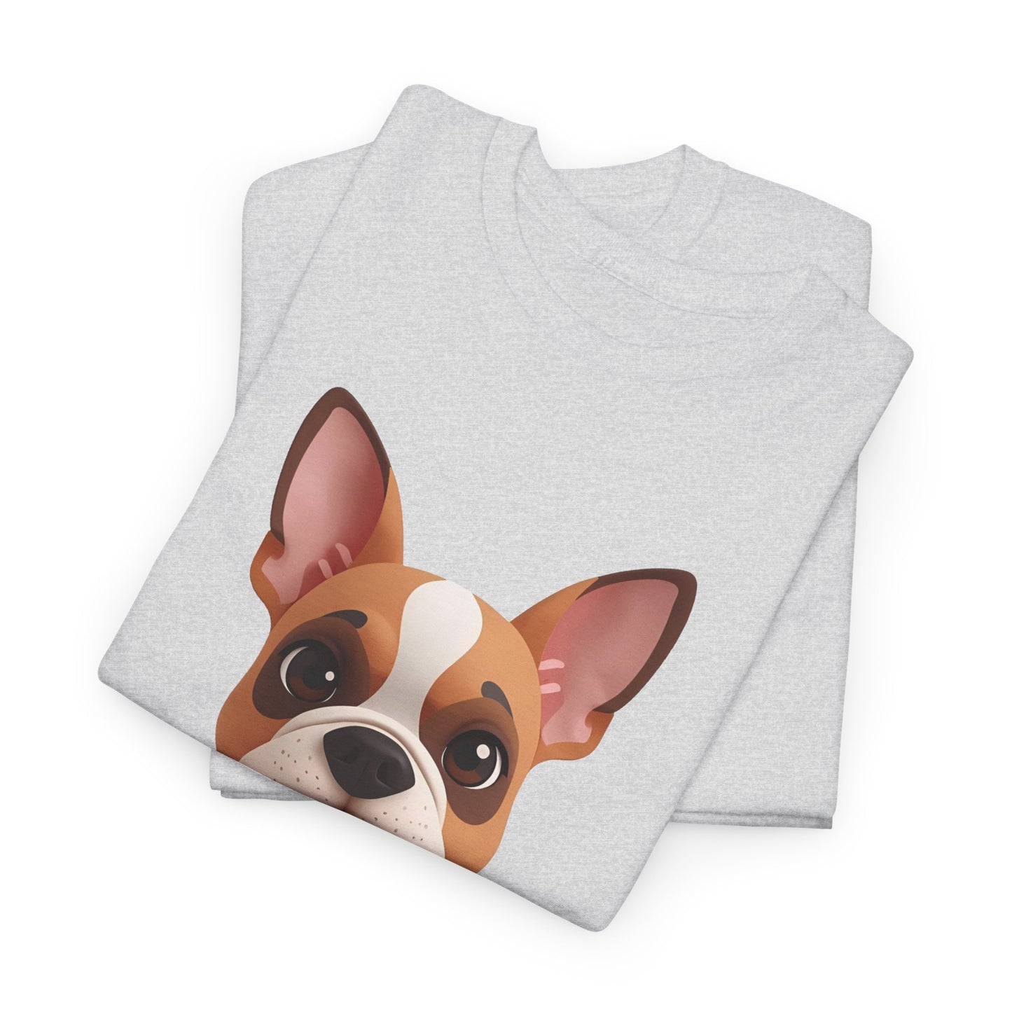 Cute 3D French Bulldog T-Shirt Unisex Heavy Cotton Tee, Dog Lover Gift