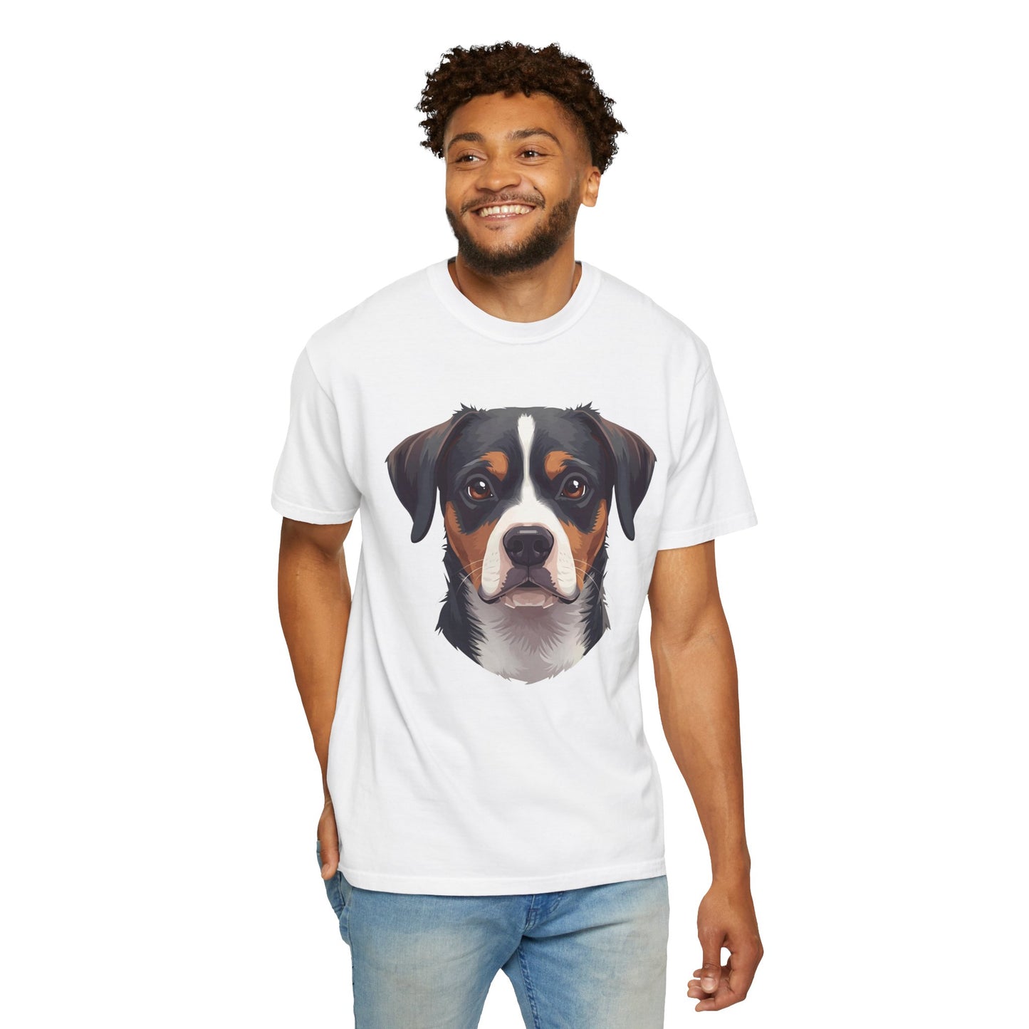 Unisex Tricolor Dog's 3D Design T-Shirt, Gift for Dog Owners, Animal Lover Apparel