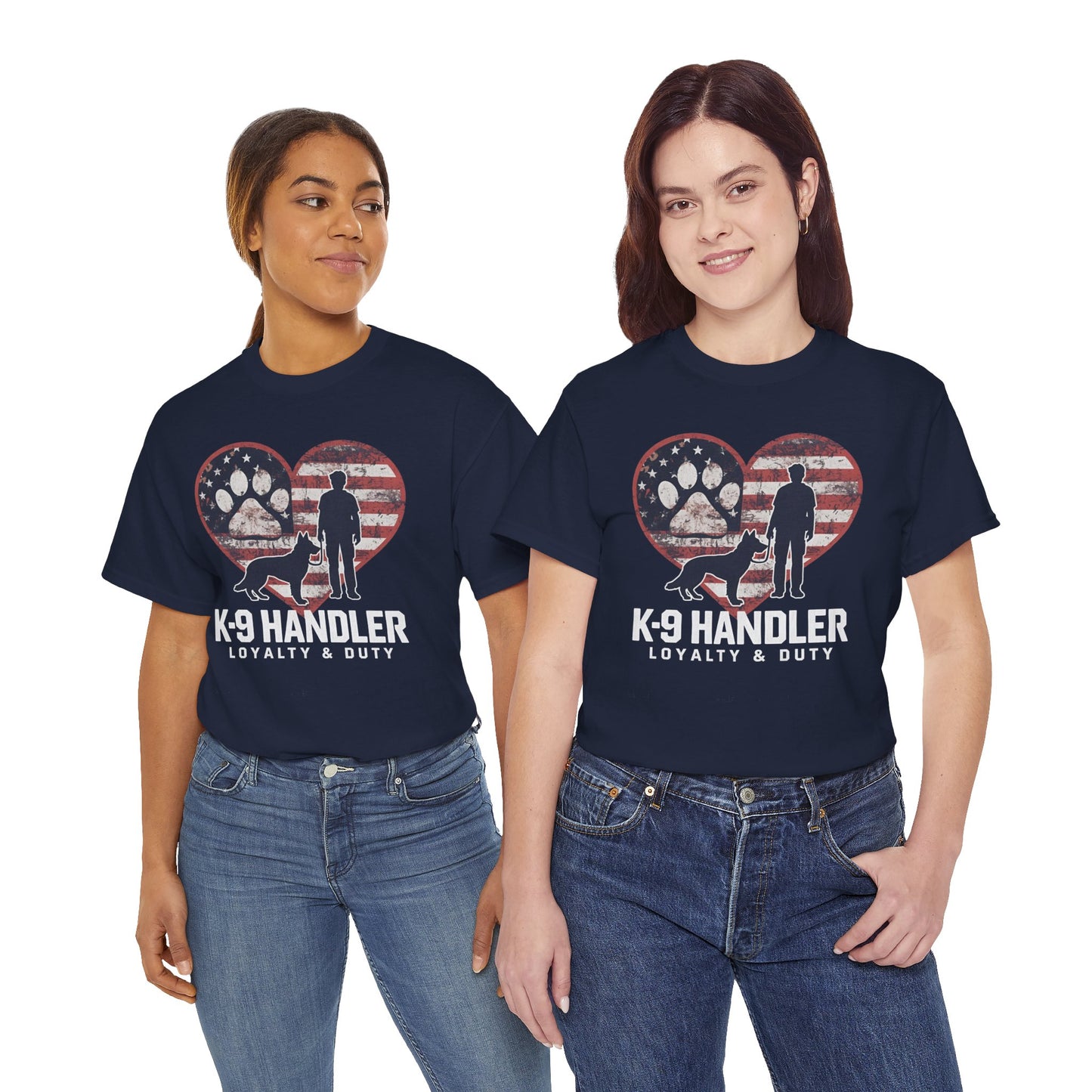 K-9 Handler Heart Tee | Loyalty & Duty T-Shirt | Dog Lover Gift, Police Support Shirt